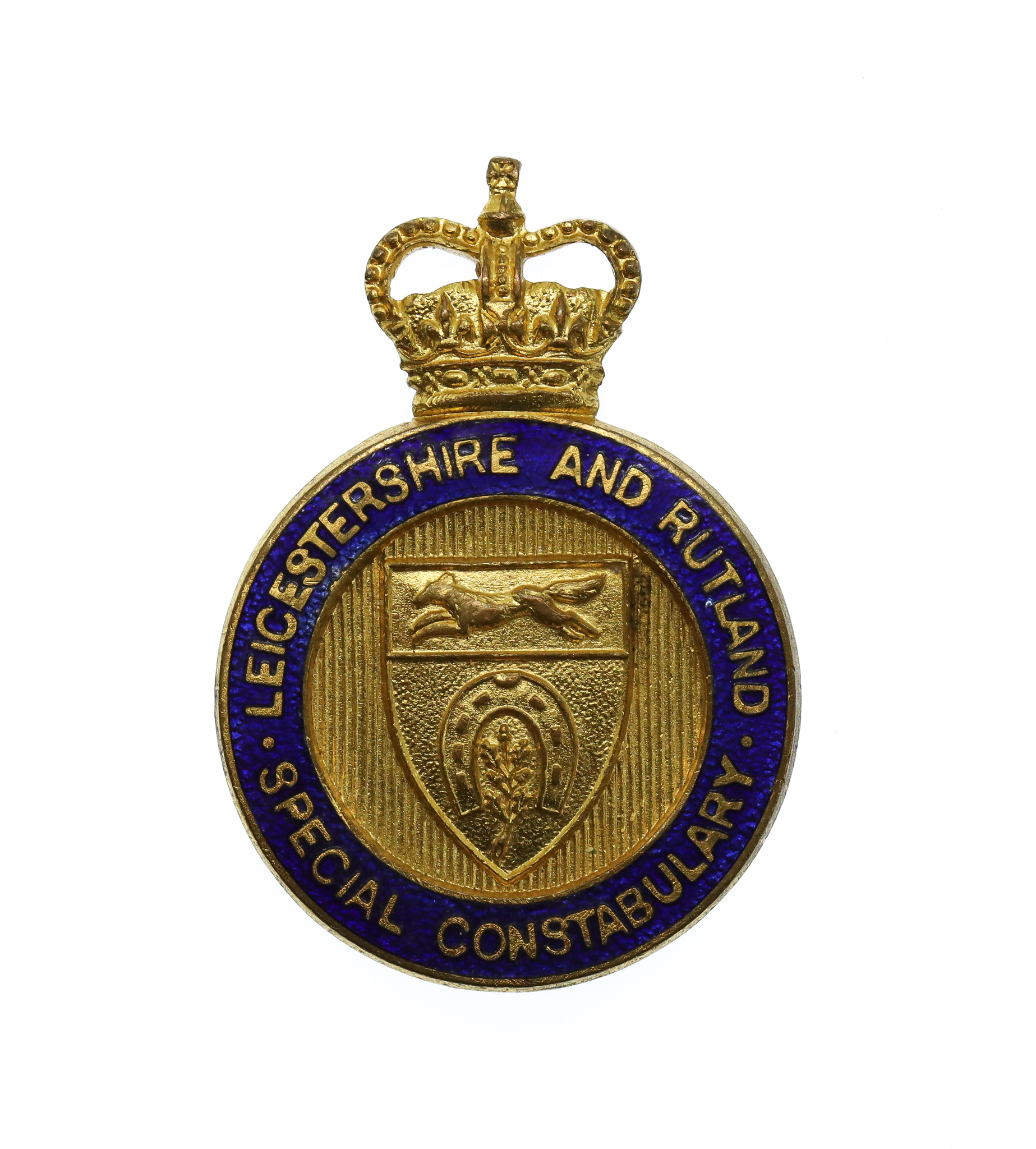 Leicestershire and Rutland Special Constabulary Enamelled Lapel Badge - Queen's Crown