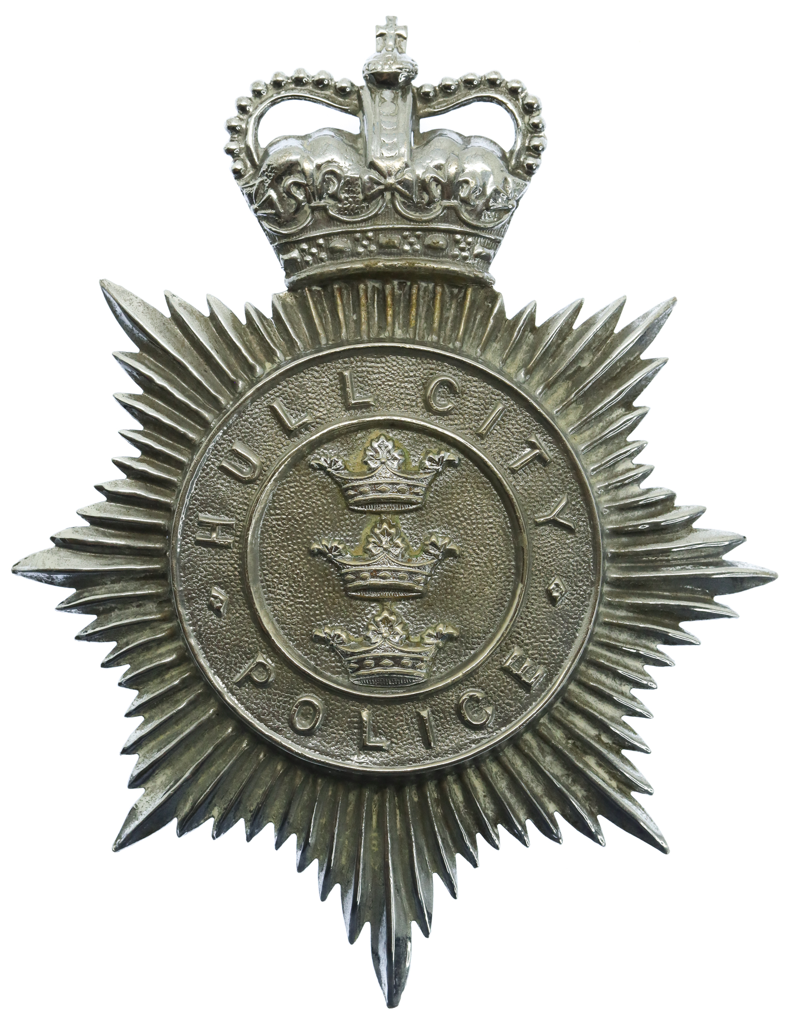 Hull City Police Helmet Plate - Queen's Crown