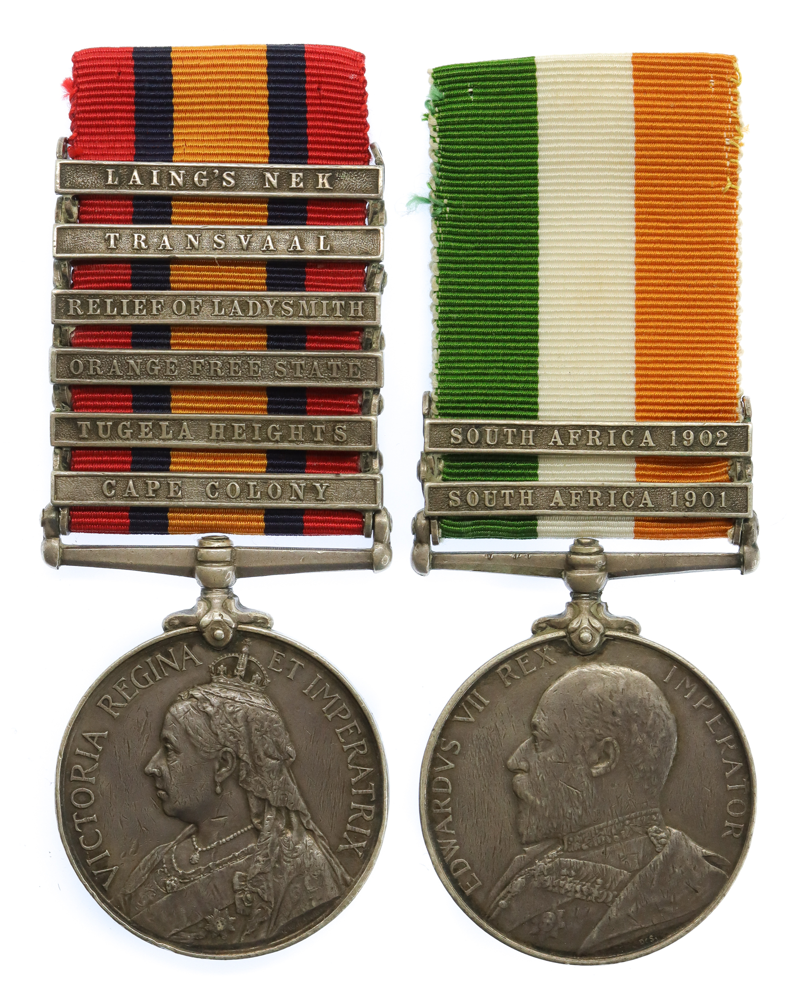 QSA (6 Clasps) and KSA (2 Clasps) Medal Pair - Bomb. R.C. Cooper, Royal Field Artillery, who was mentioned in despatches and awarded the DCM in 1901