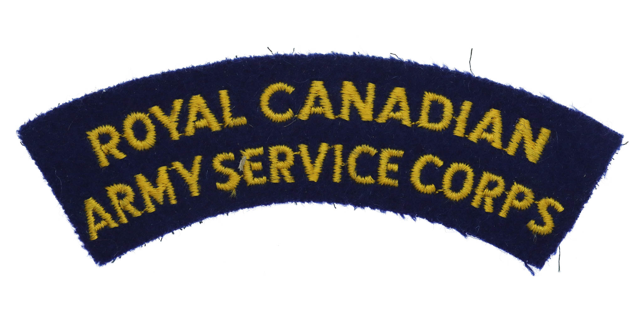 Royal Canadian Army Service Corps (ROYAL CANADIAN/ARMY SERVICE CORPS) Cloth Shoulder Title