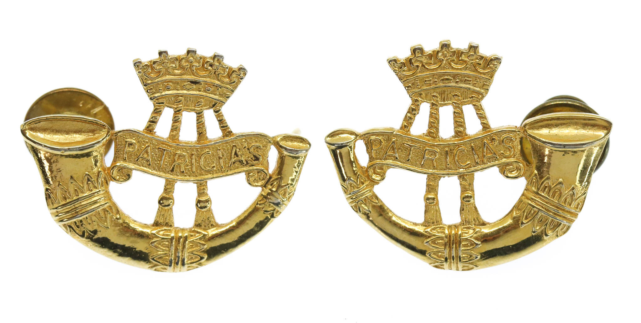 Pair of Princess Patricia's Canadian Light Infantry (P.P.C.L.I.) Collar Badges