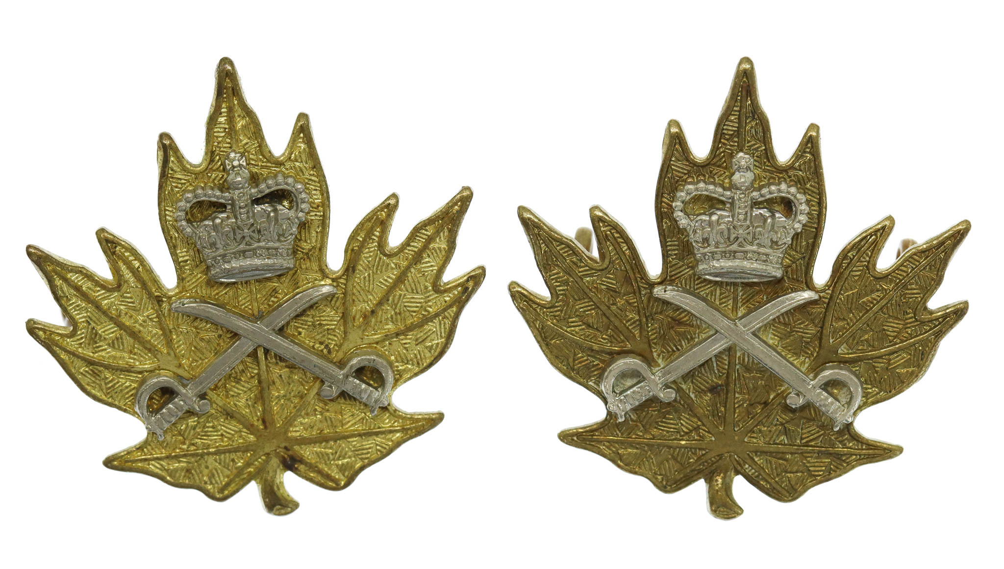 Pair of Canadian Army Physical Training Corps Collar Badges - Queen's Crown