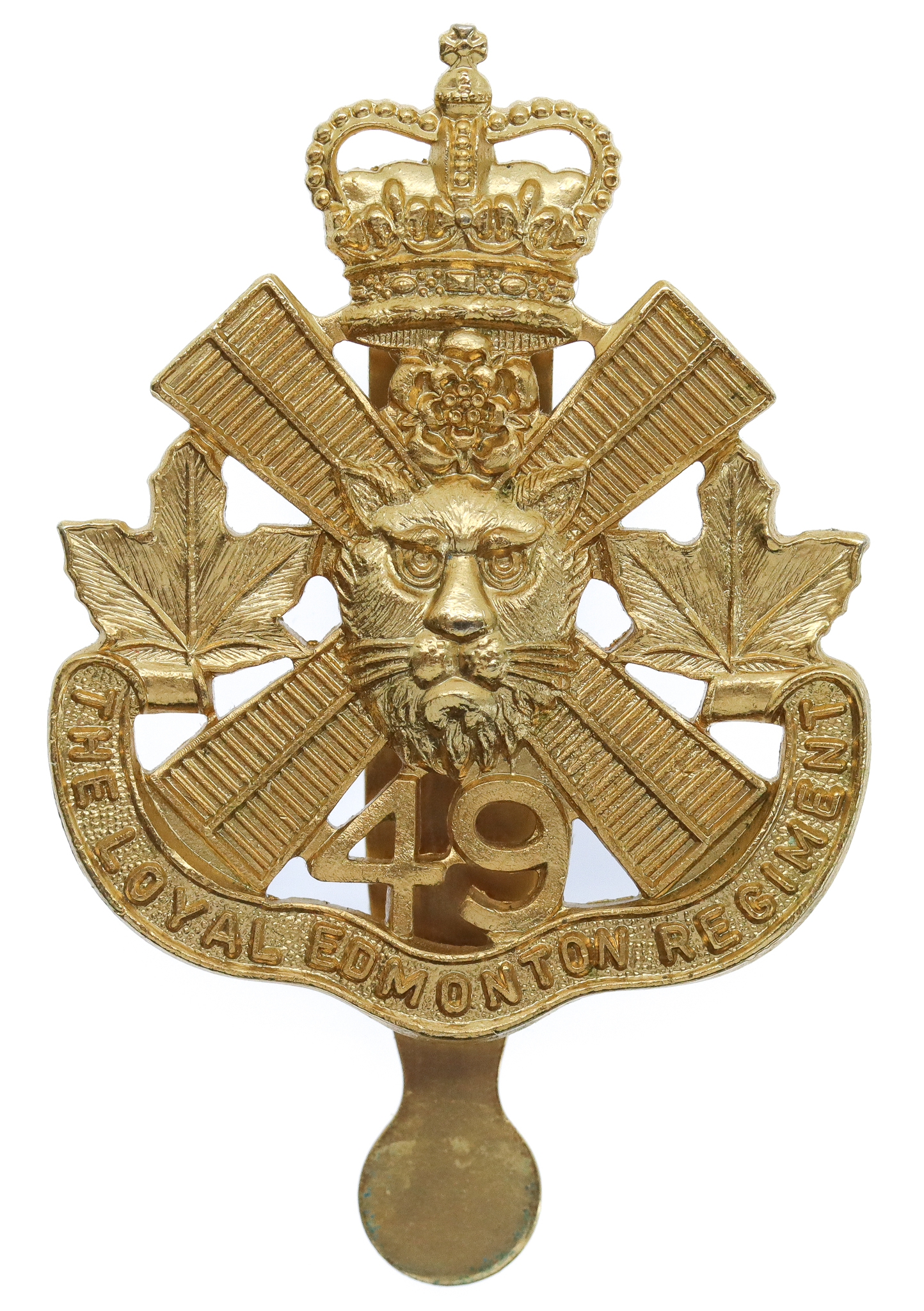 Canadian The Loyal Edmonton Regiment Cap Badge  - Queen's Crown