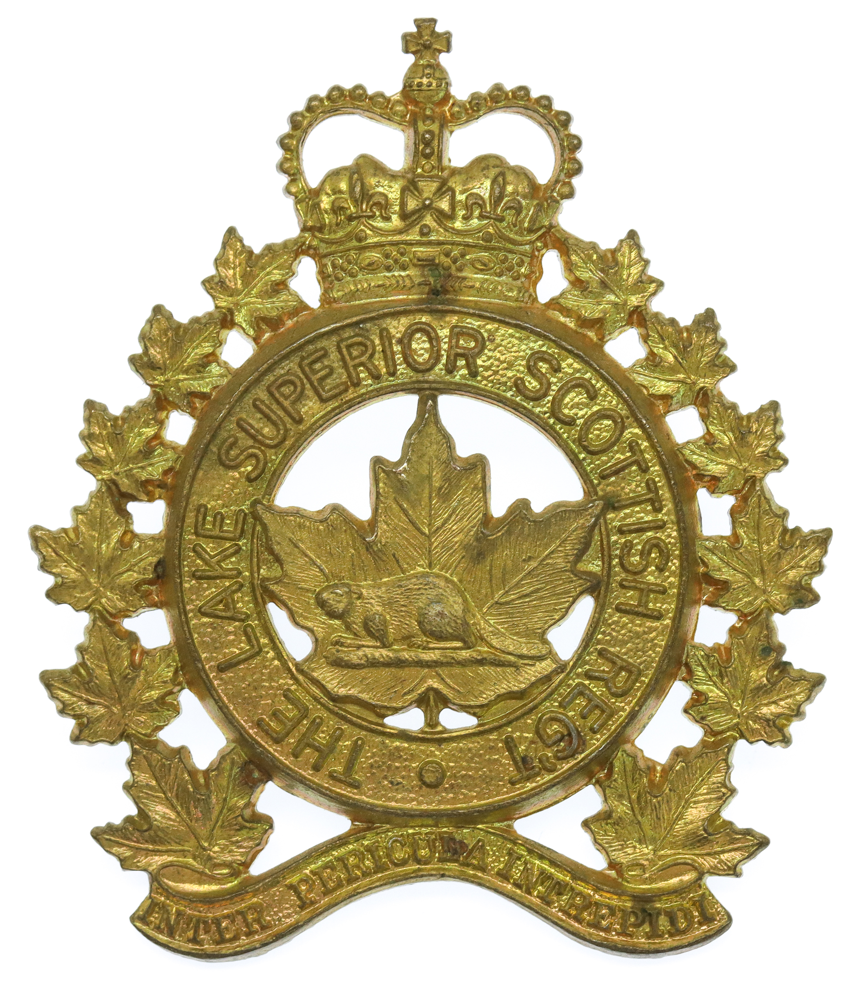 Canadian Lake Superior Scottish Regiment Cap Badge  - Queen's Crown