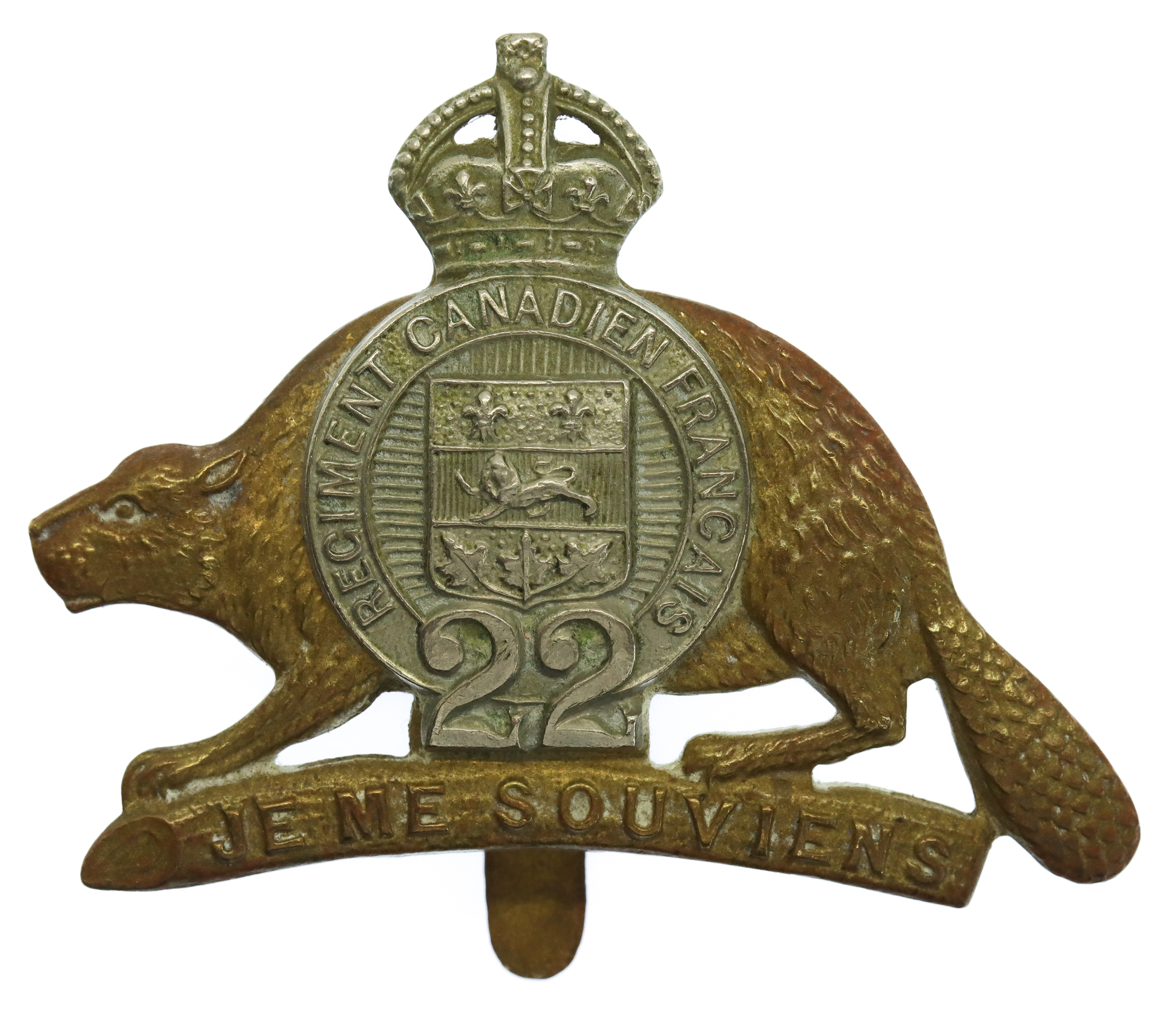 Canadian Royal 22nd Regiment Cap Badge  - King's Crown