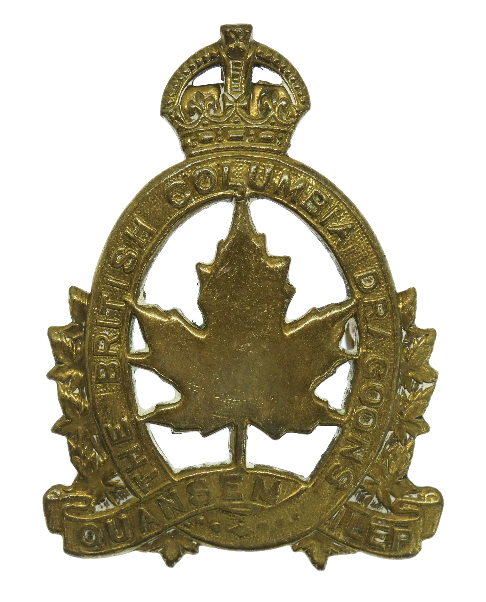 Canadian British Columbia Dragoons Cap Badge - King's Crown 
