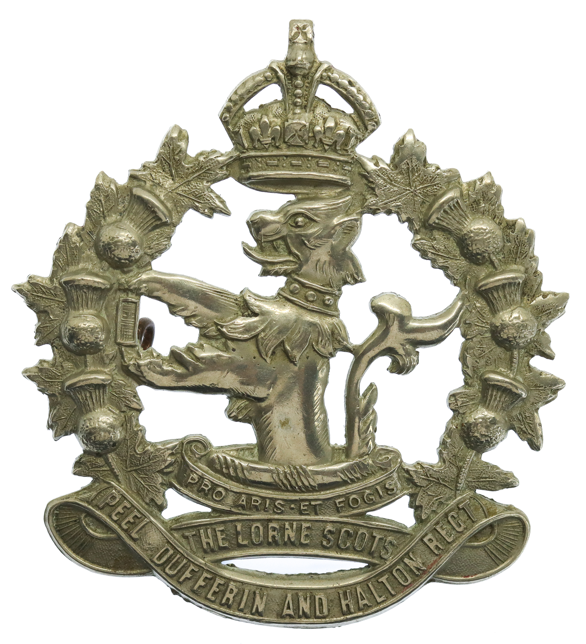 Canadian The Lorne Scots (Peel Dufferin and Halton Regiment) Cap Badge - King's Crown 