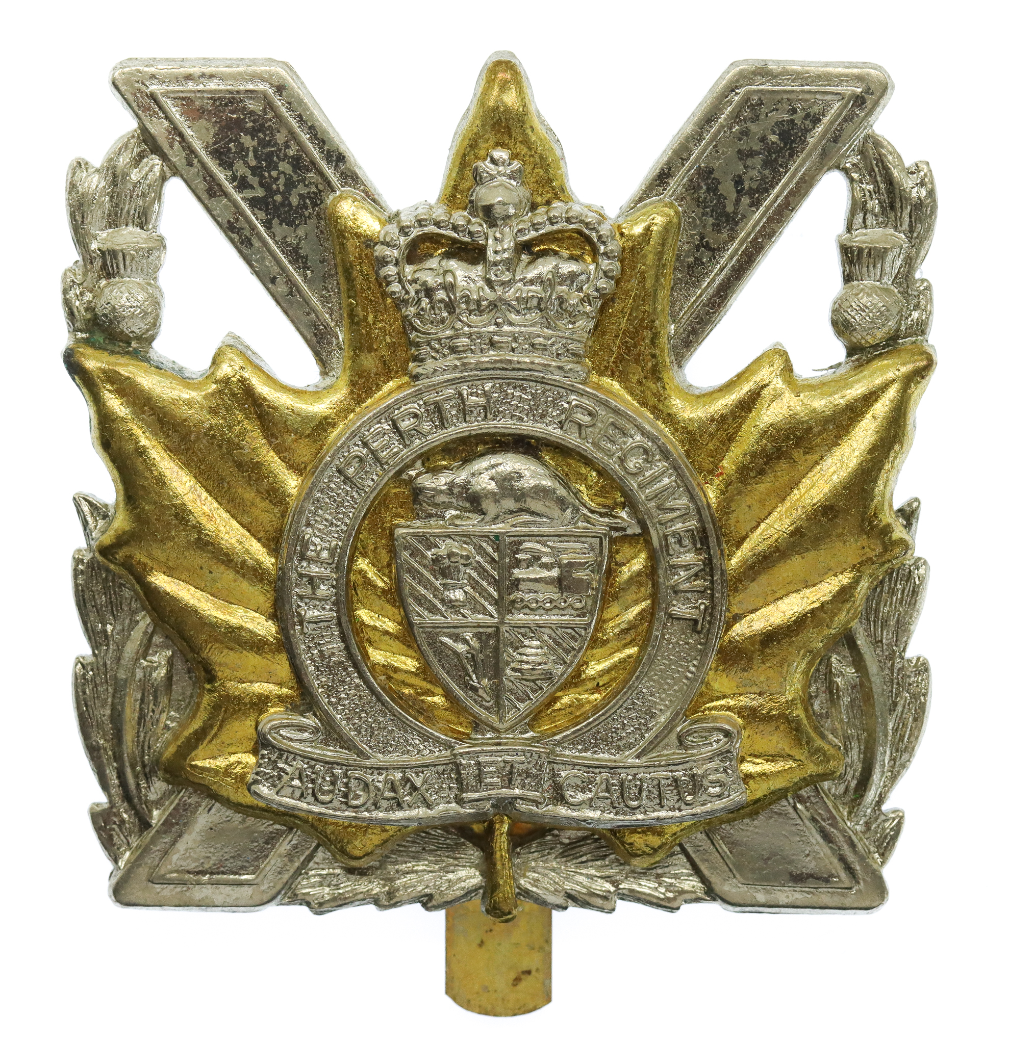 Canadian Perth Regiment Cap Badge - Queen's Crown