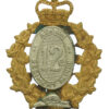 Canadian 12th Armoured Regiment of Canada Cap Badge - Queen's Crown