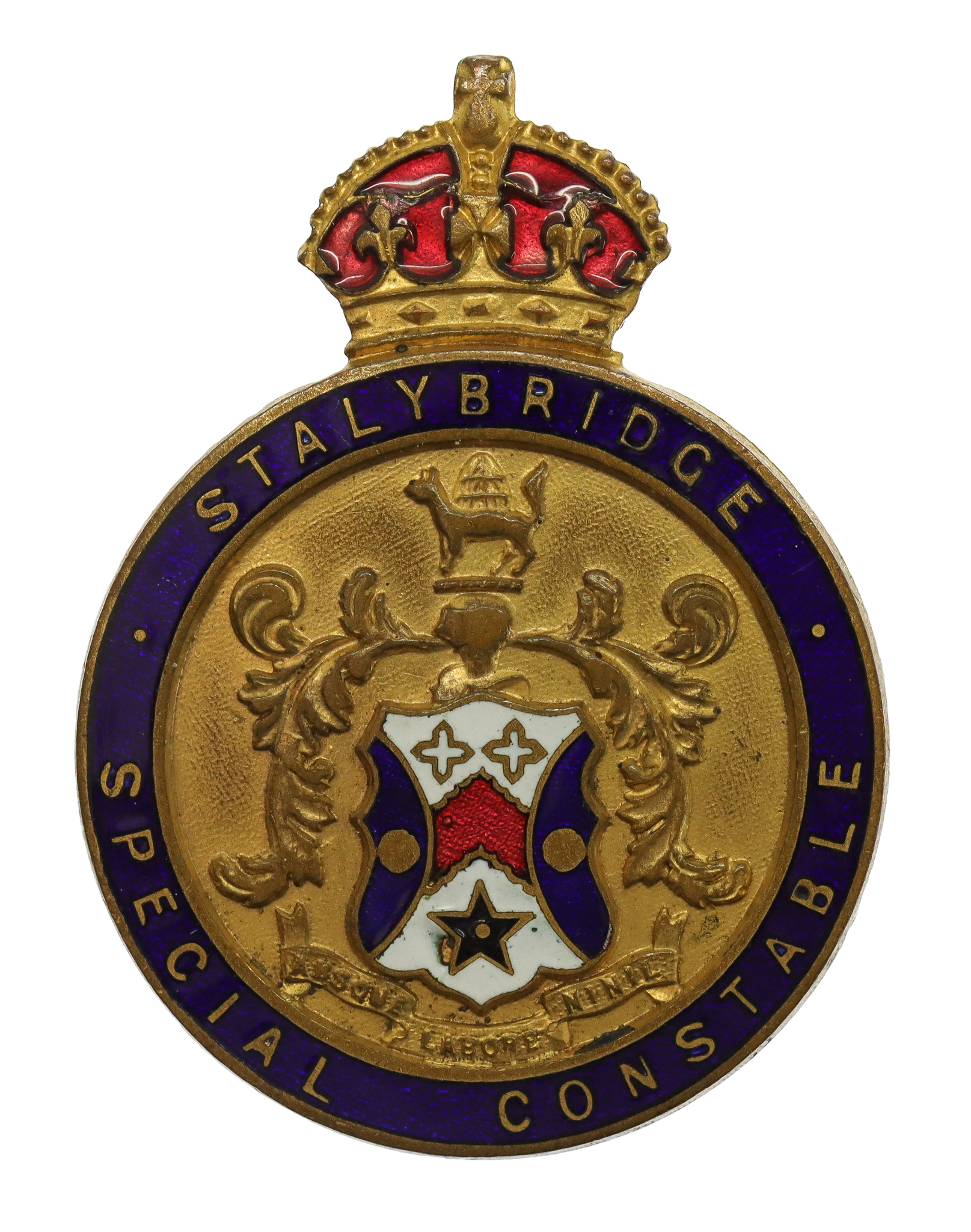 Stalybridge Special Constabulary Enamelled Lapel Badge - King's Crown