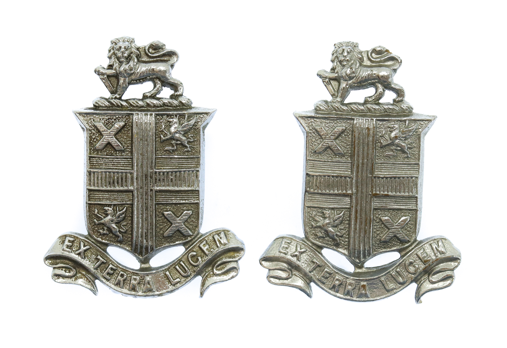 Pair of St. Helens Police Collar Badges