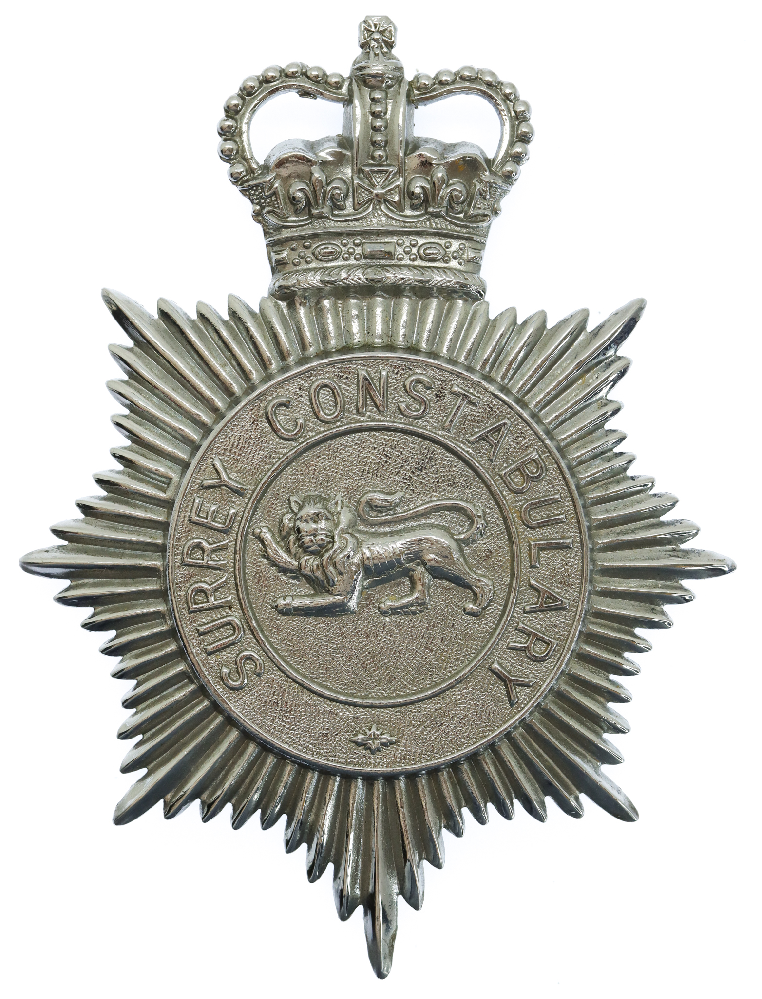 Surrey Constabulary Helmet Plate - Queen's Crown
