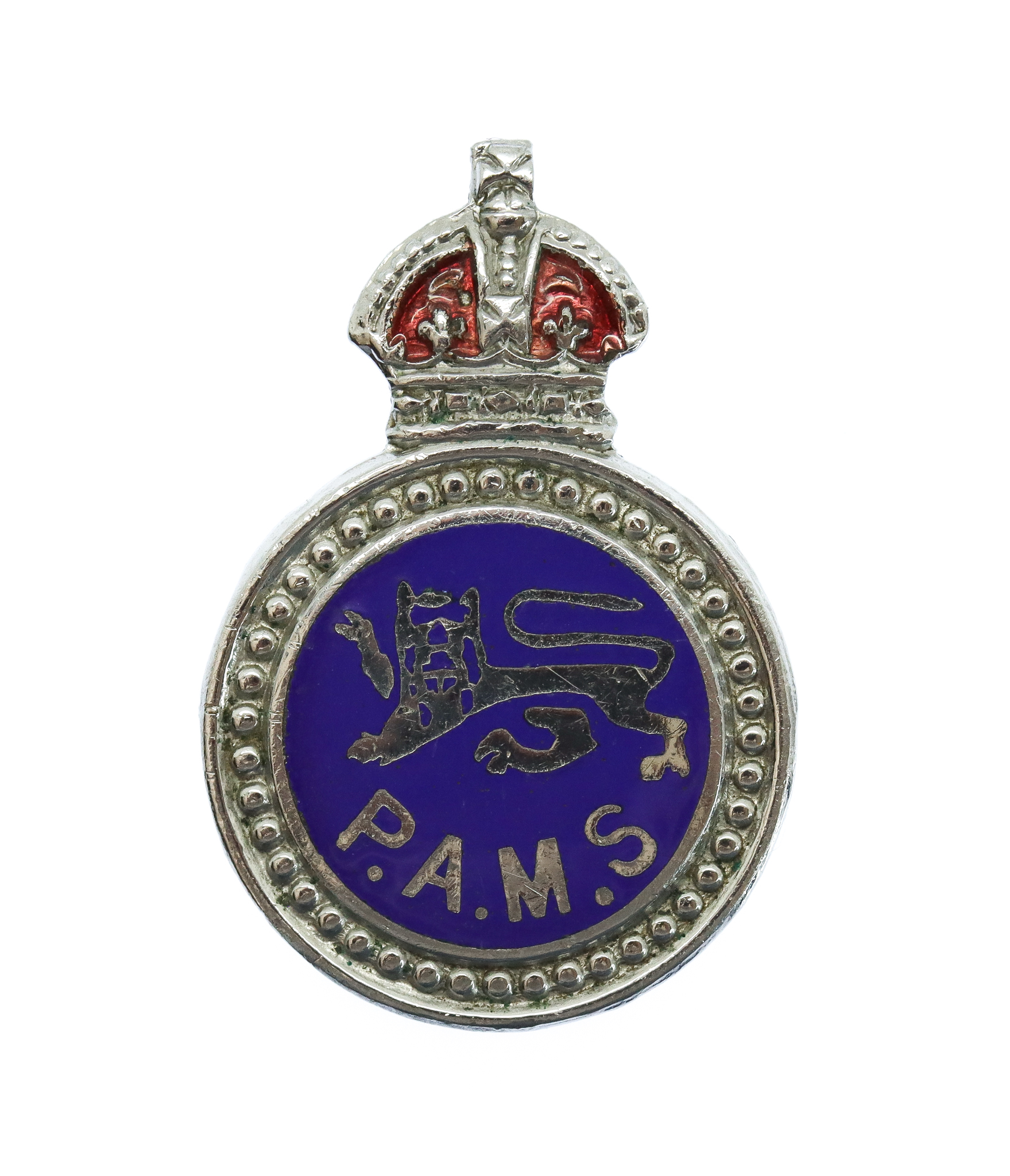 Surrey Constabulary Police Auxiliary Messenger Service (P.A.M.S.) Enamelled Lapel Badge - King's Crown