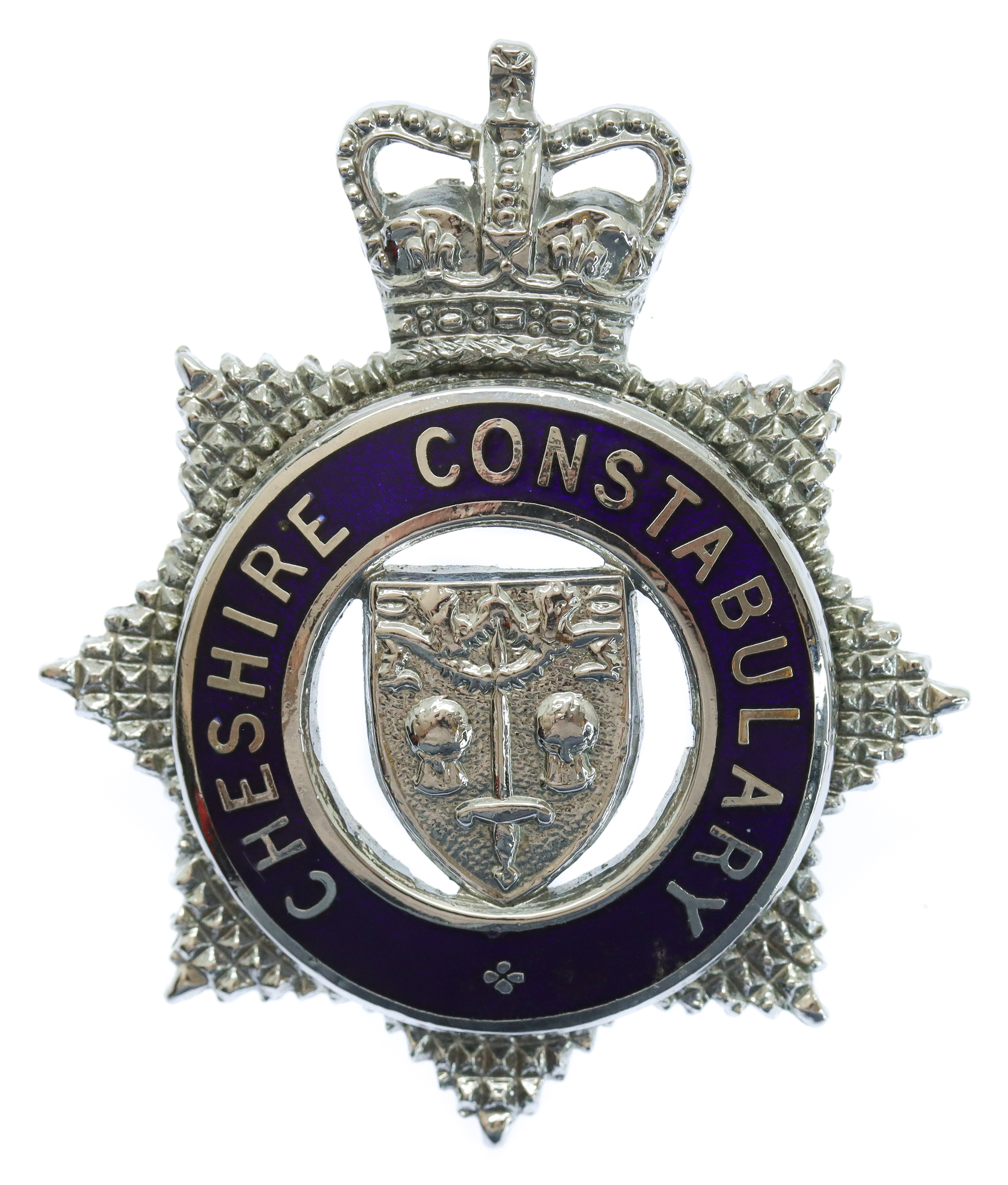 Cheshire Constabulary Senior Officer's Enamelled Cap Badge - Queen's Crown