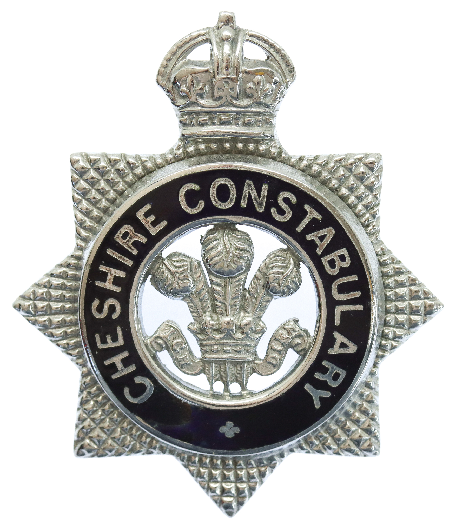 Cheshire Constabulary Senior Officer's Enamelled Cap Badge - King's Crown