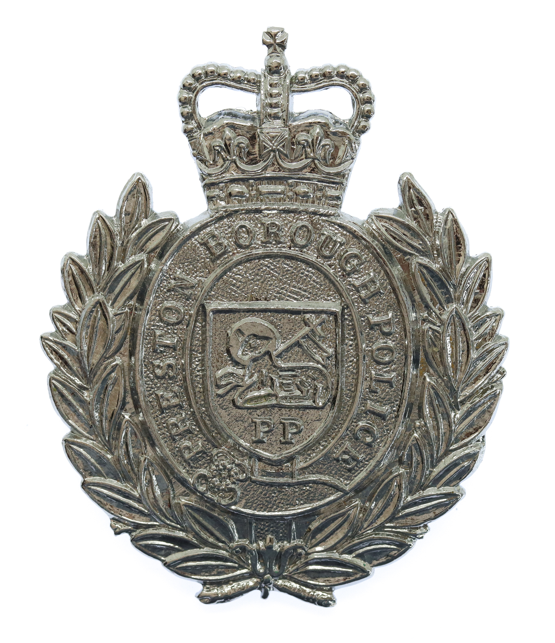 Preston Borough Police Wreath Cap Badge - Queen's Crown