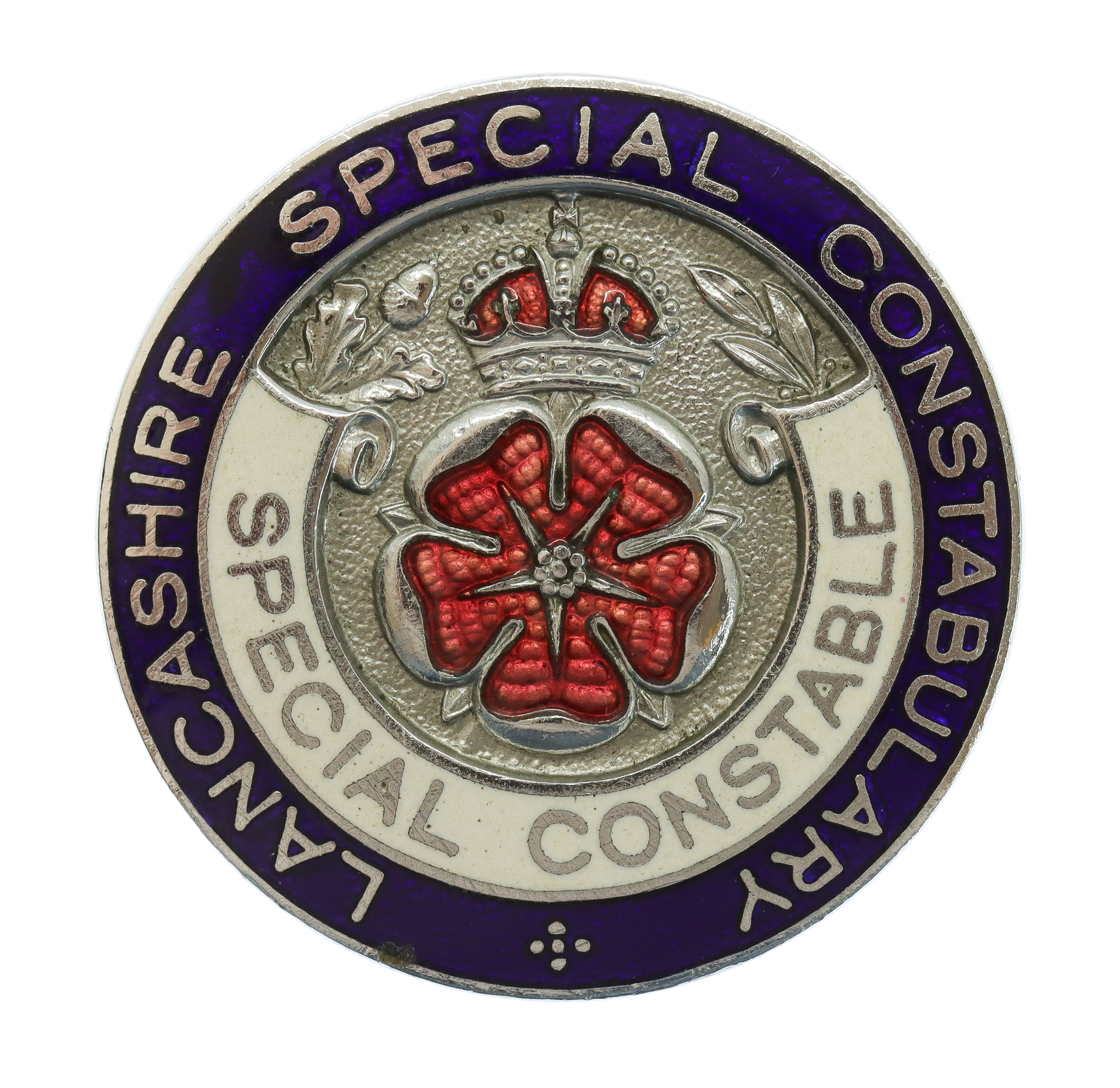 Lancashire Special Constabulary Special Constable Enamelled Lapel Badge - King's Crown