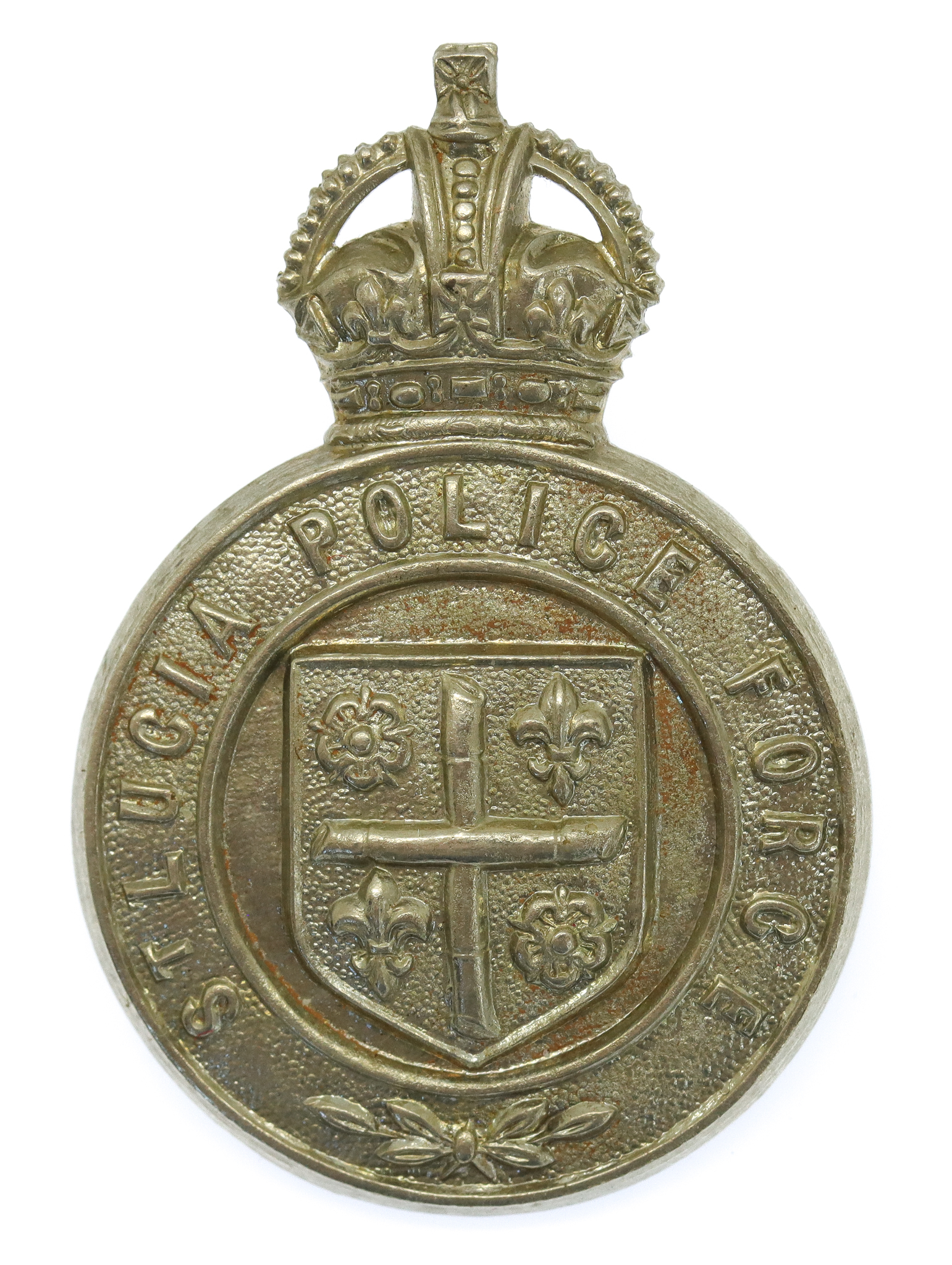 St. Lucia Police Force Cap Badge - King's Crown