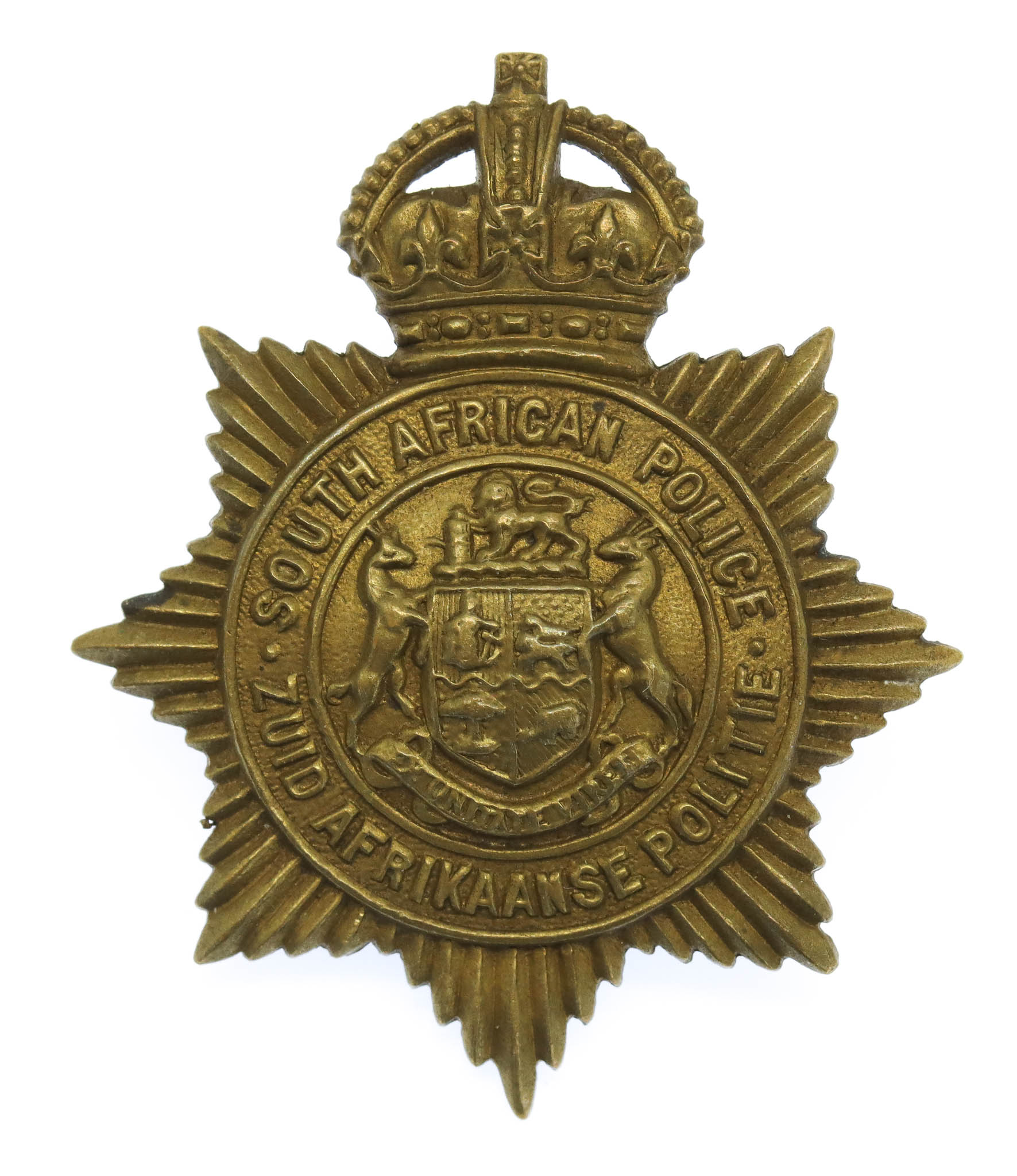 South African Police Cap Badge - King's Crown (c. 1913-1926)