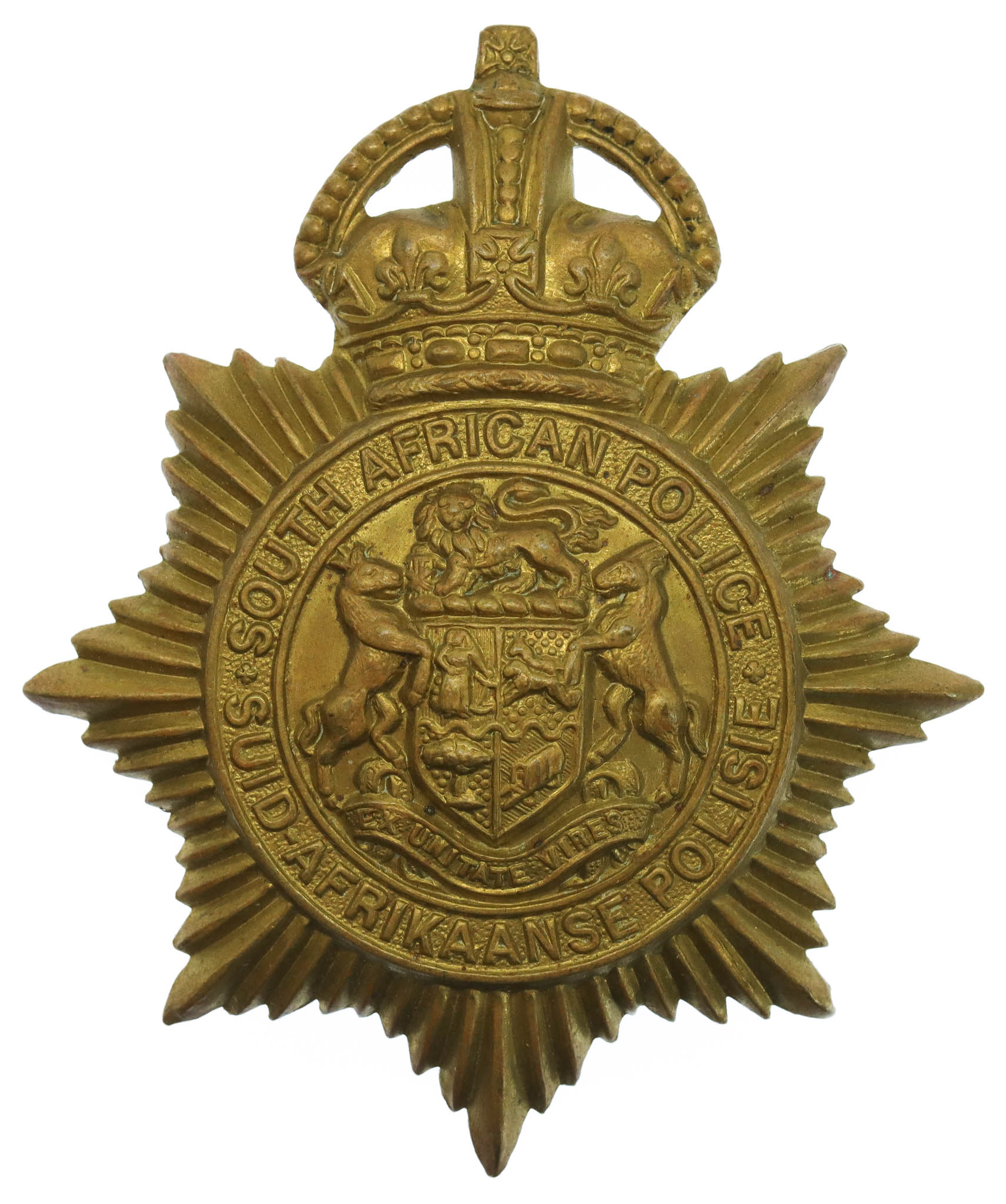 South African Police Helmet Plate - King's Crown (c.1931-1957)