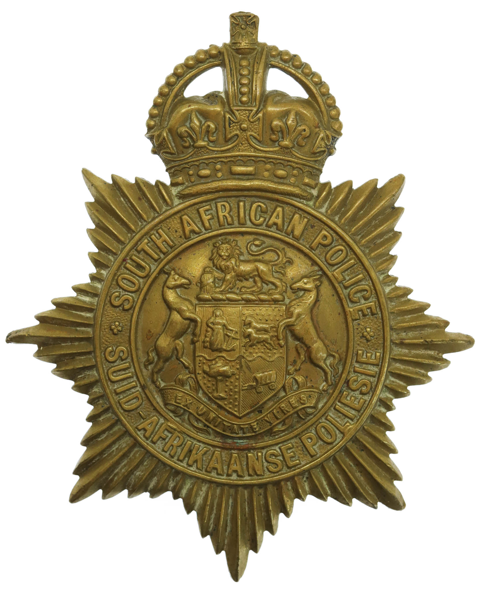 South African Police Helmet Plate - King's Crown (c.1926-31)