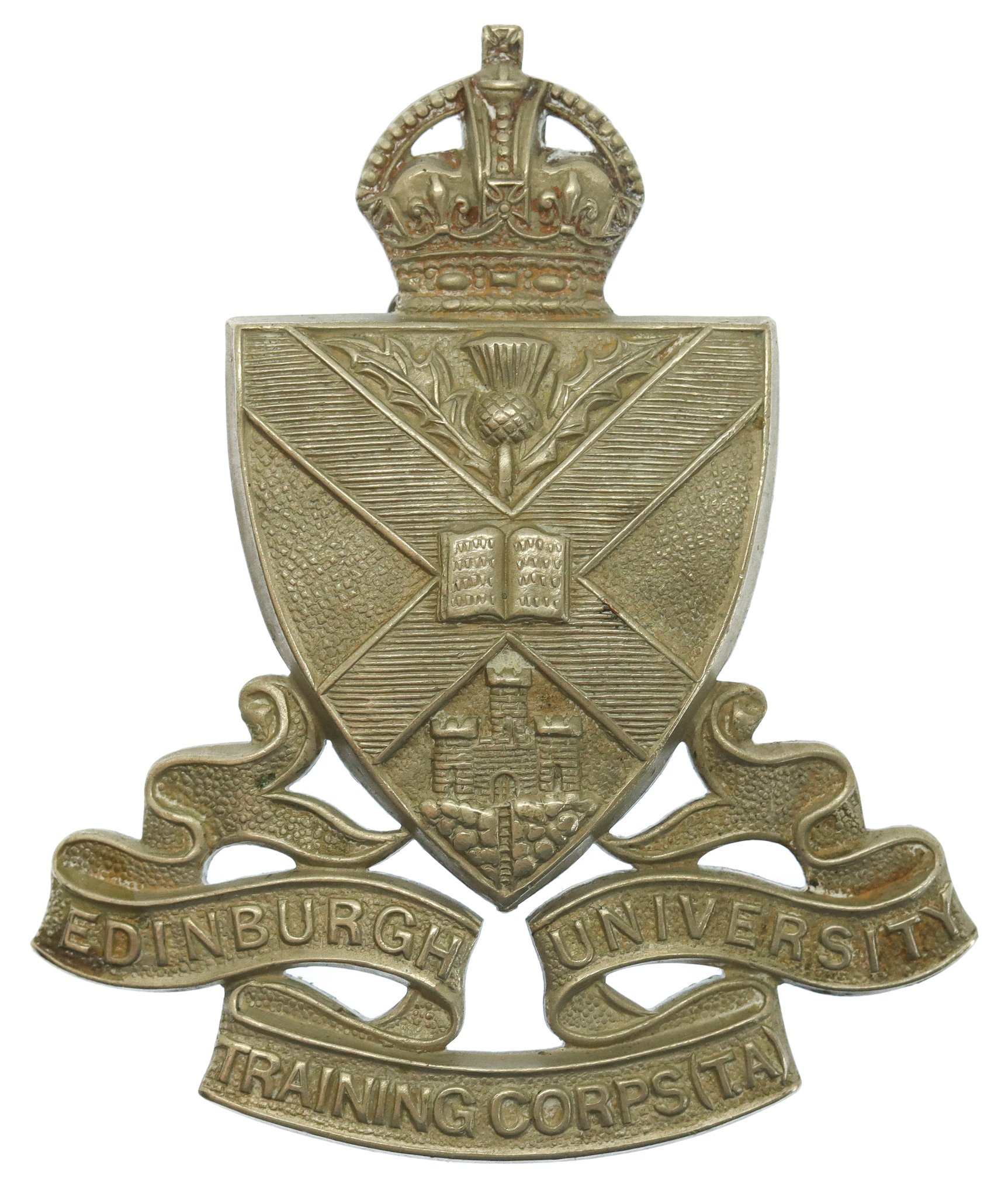Edinburgh University Training Corps (T.A.) Cap Badge - King's Crown