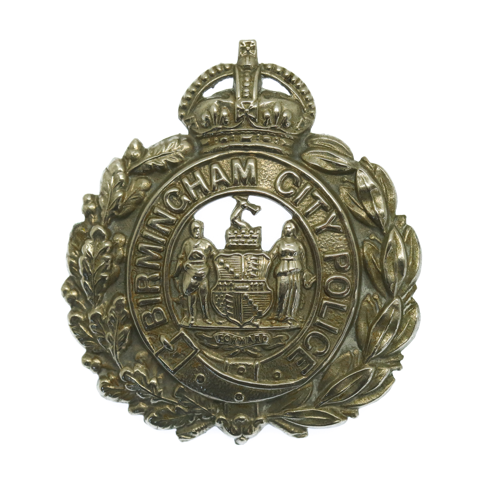 Birmingham City Police Small Wreath Cap Badge - King's Crown