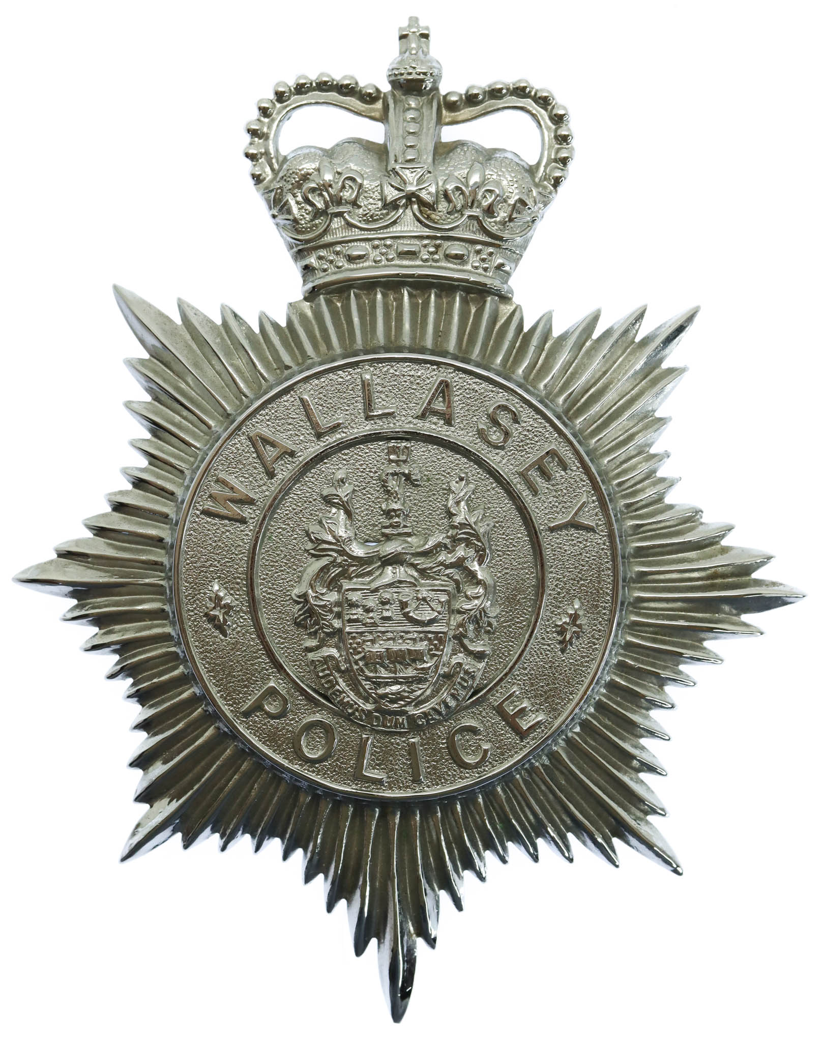 Wallasey Borough Police Helmet Plate - Queen's Crown