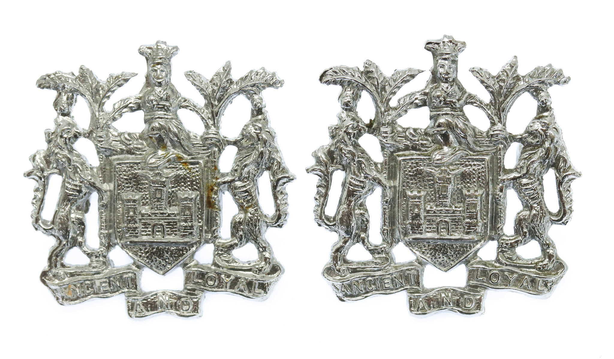 Pair of Wigan Borough Police Collar Badges