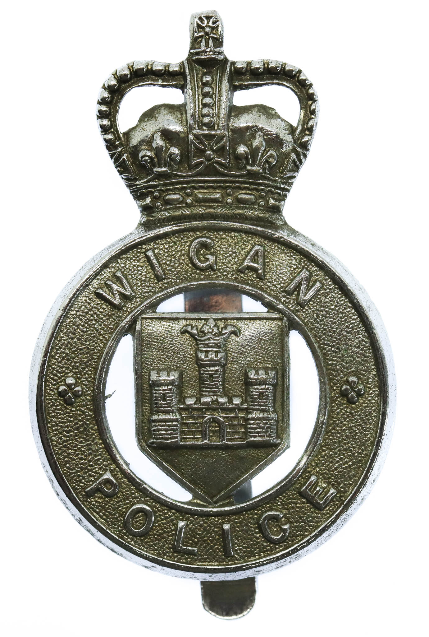 Wigan Borough Police Cap Badge - Queen's Crown