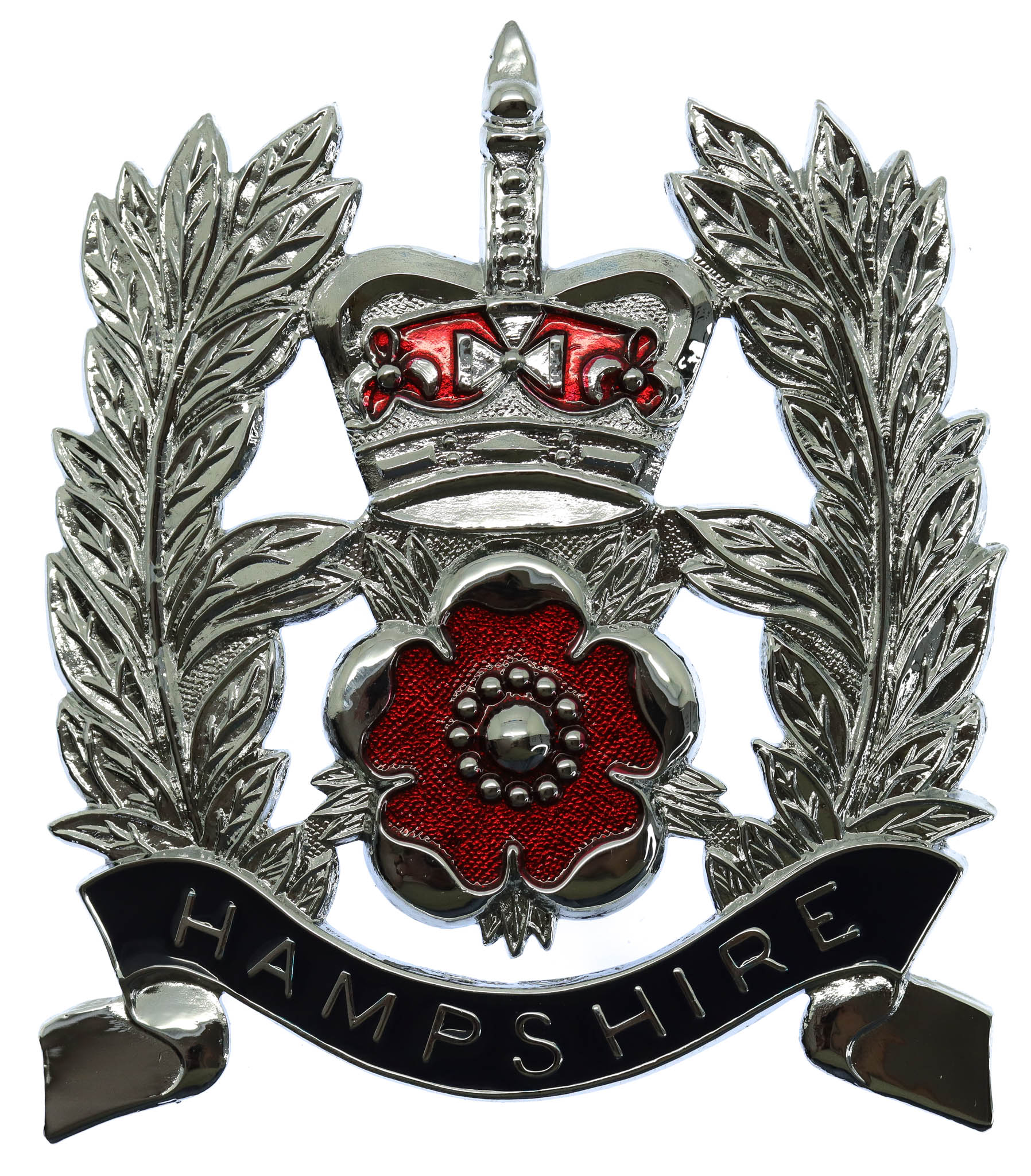 Hampshire Constabulary Sergeants Enamelled Helmet Plate - Queen's Crown