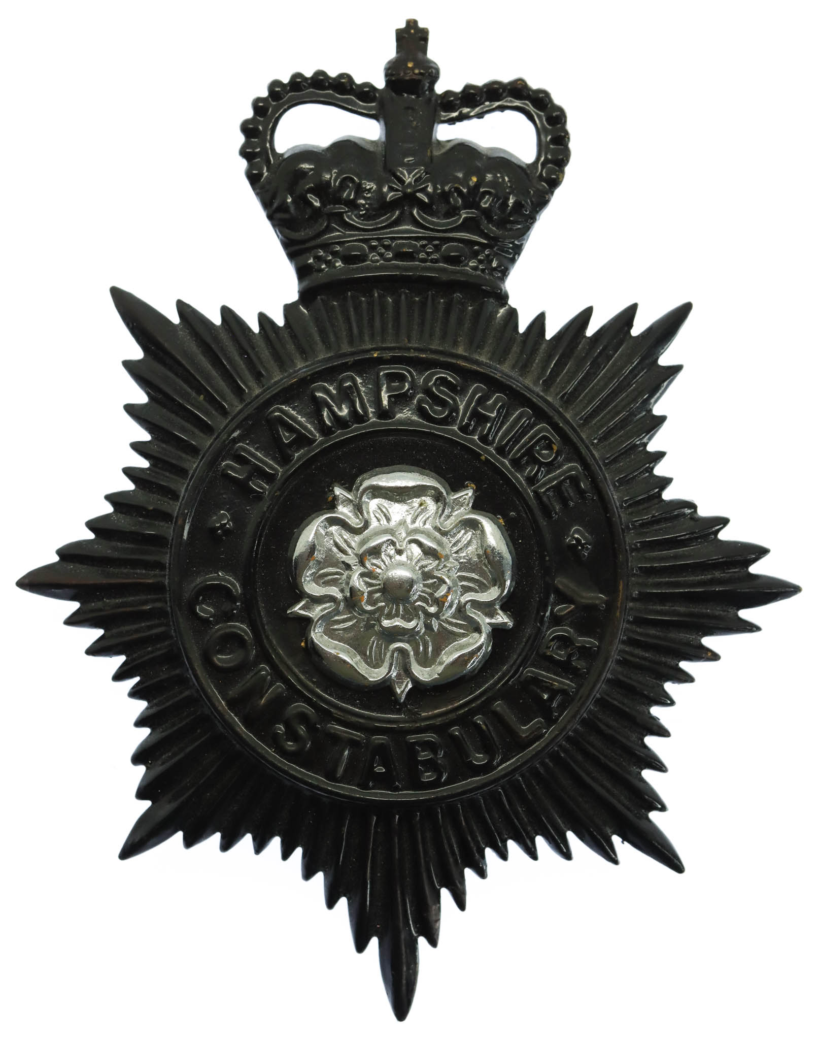 Hampshire Constabulary Night Helmet Plate - Queen's Crown