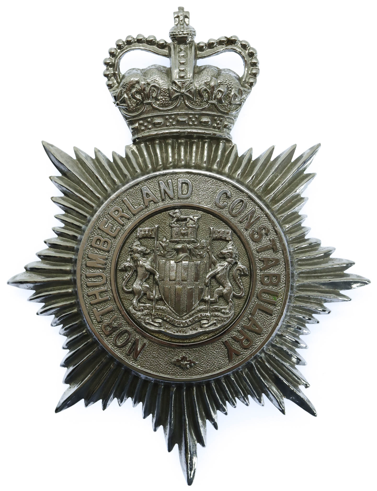 Northumberland Constabulary Helmet Plate - Queen's Crown
