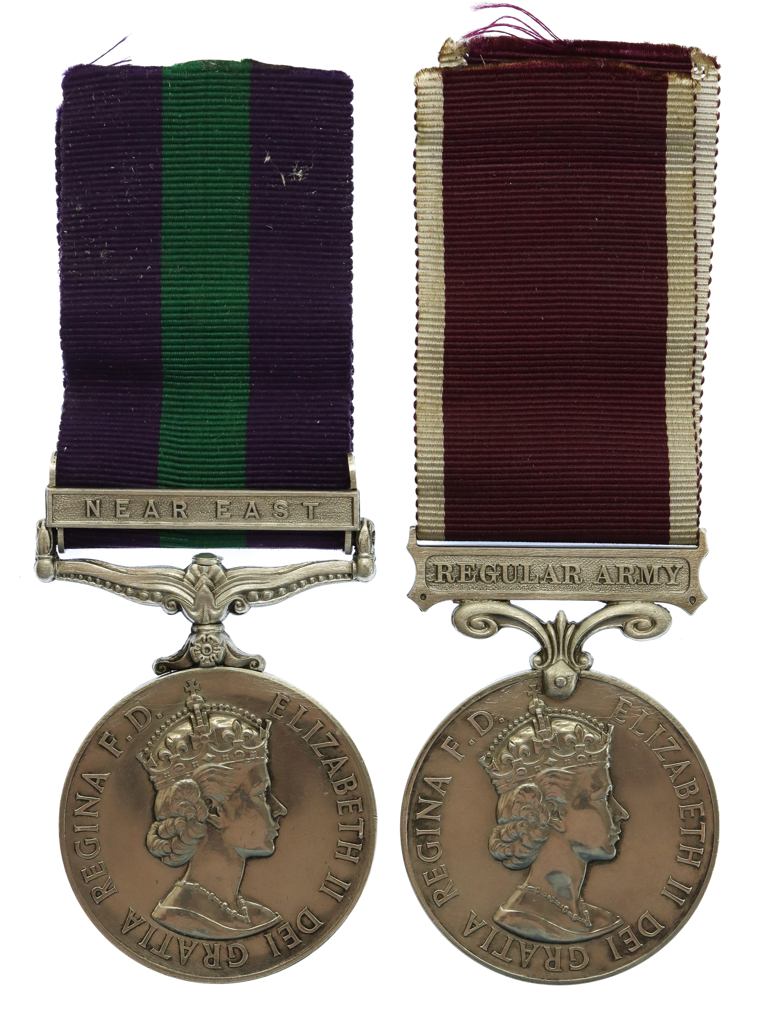 General Service Medal (Clasp - Near East) and Long Service & Good Conduct Medal Pair - Sgt. D. Galloway, Royal Electrical & Mechanical Engineers
