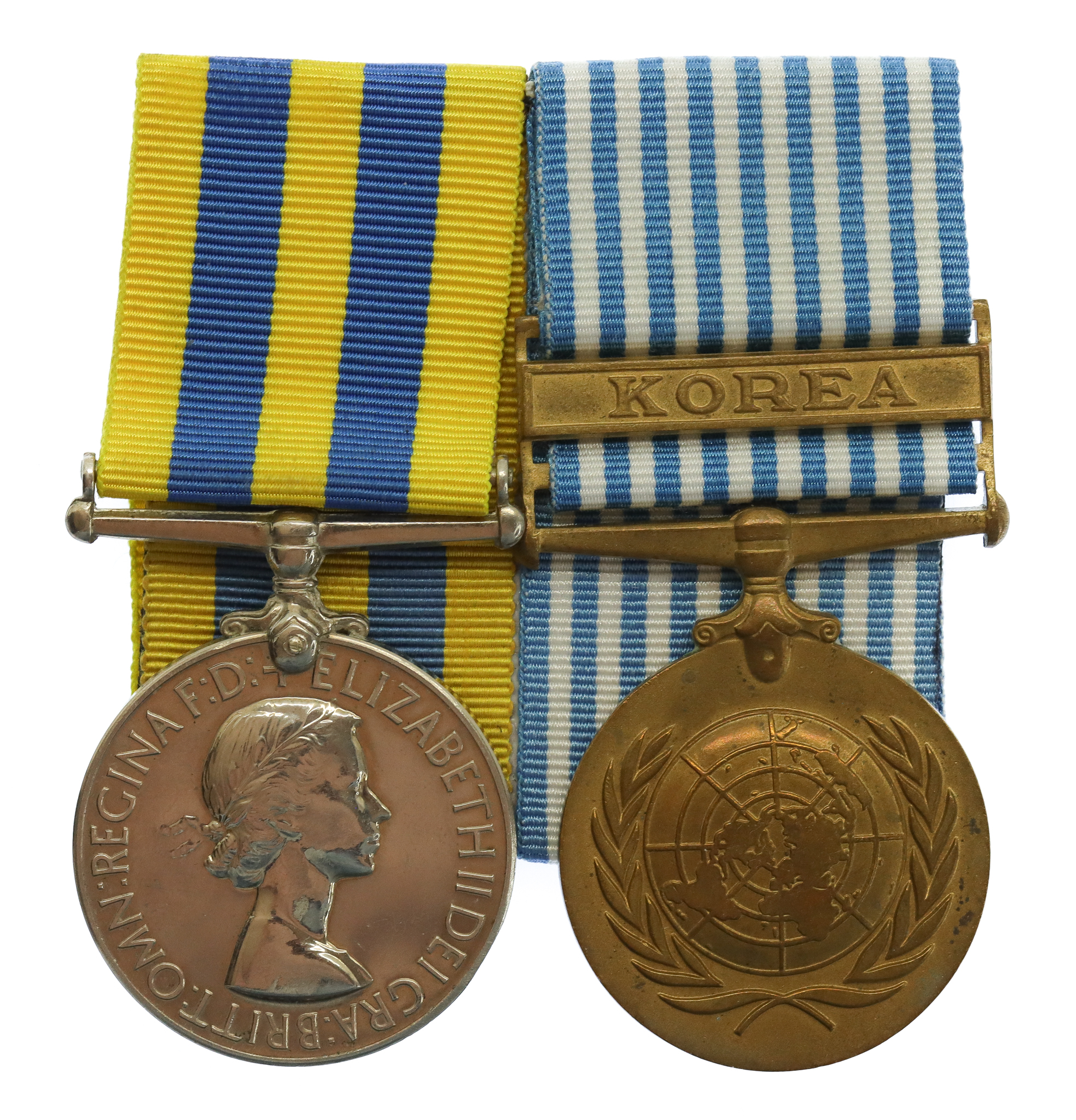 Queen's Korea Medal and UN Korea Medal Pair - Cfn. P.C. Gordon, Royal Electrical & Mechanical Engineers