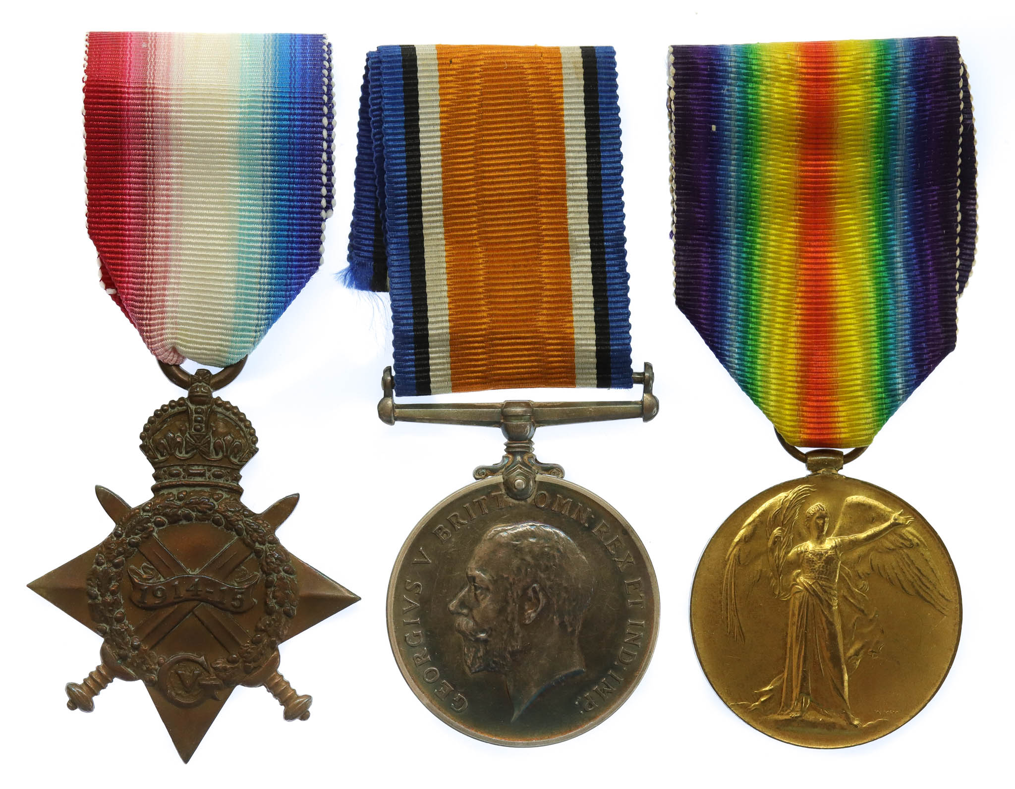 WW1 1914-15 Star Medal Trio - 2.Cpl. F. Euscher, Royal Engineers - Wounded
