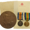 WW1 British War Medal, Victory Medal and Memorial Plaque - Pte. C.J. Smith, 2/7th Bn. Manchester Regiment - K.I.A. 8/10/17