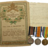 WW1 Military Medal, British War and Victory Medal Group of Three with Original Citation and Award Card - Sjt. L.W. Wareham, 19th Bn. Machine Gun Corps