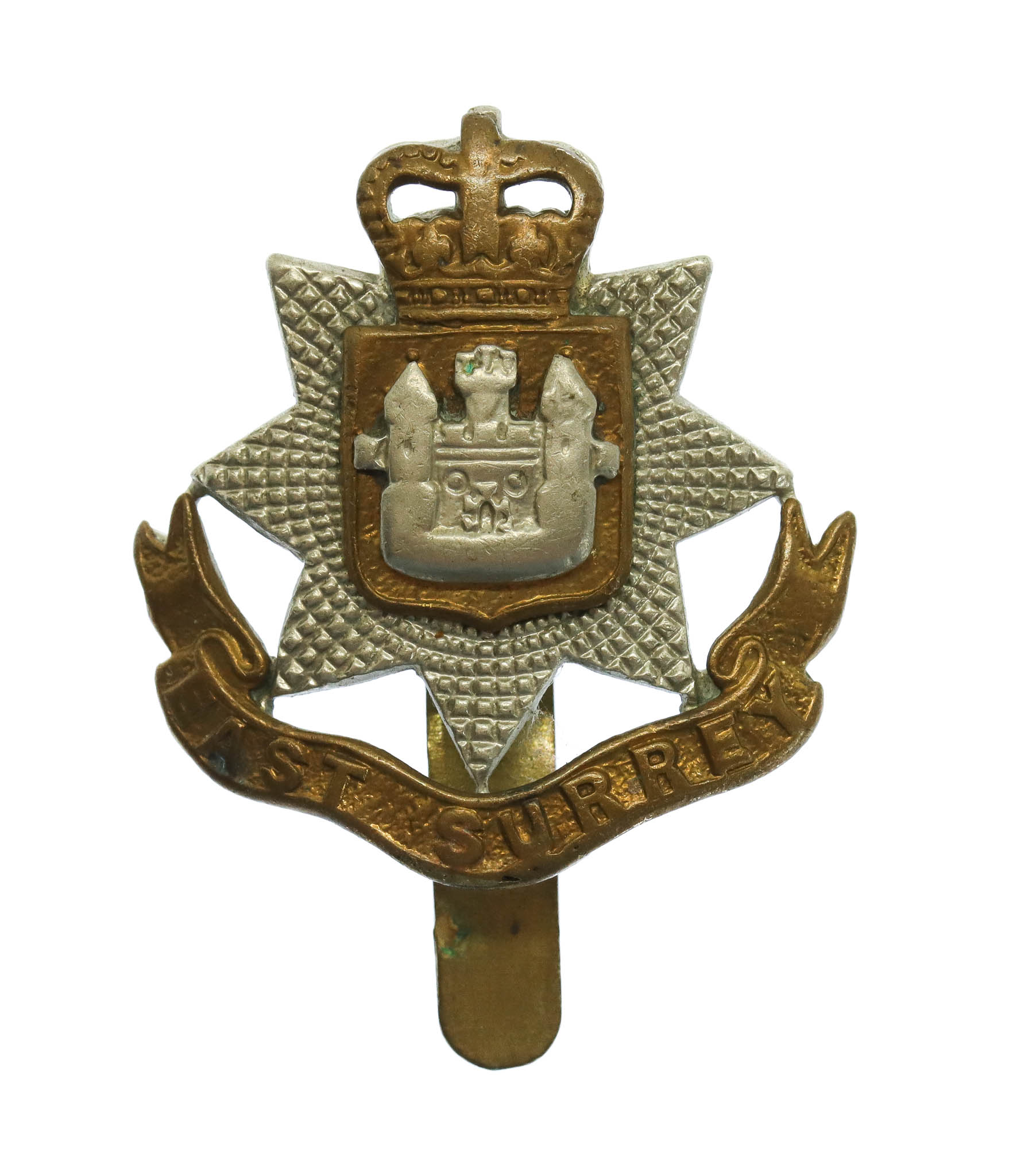 East Surrey Regiment Beret Badge - Queen's Crown