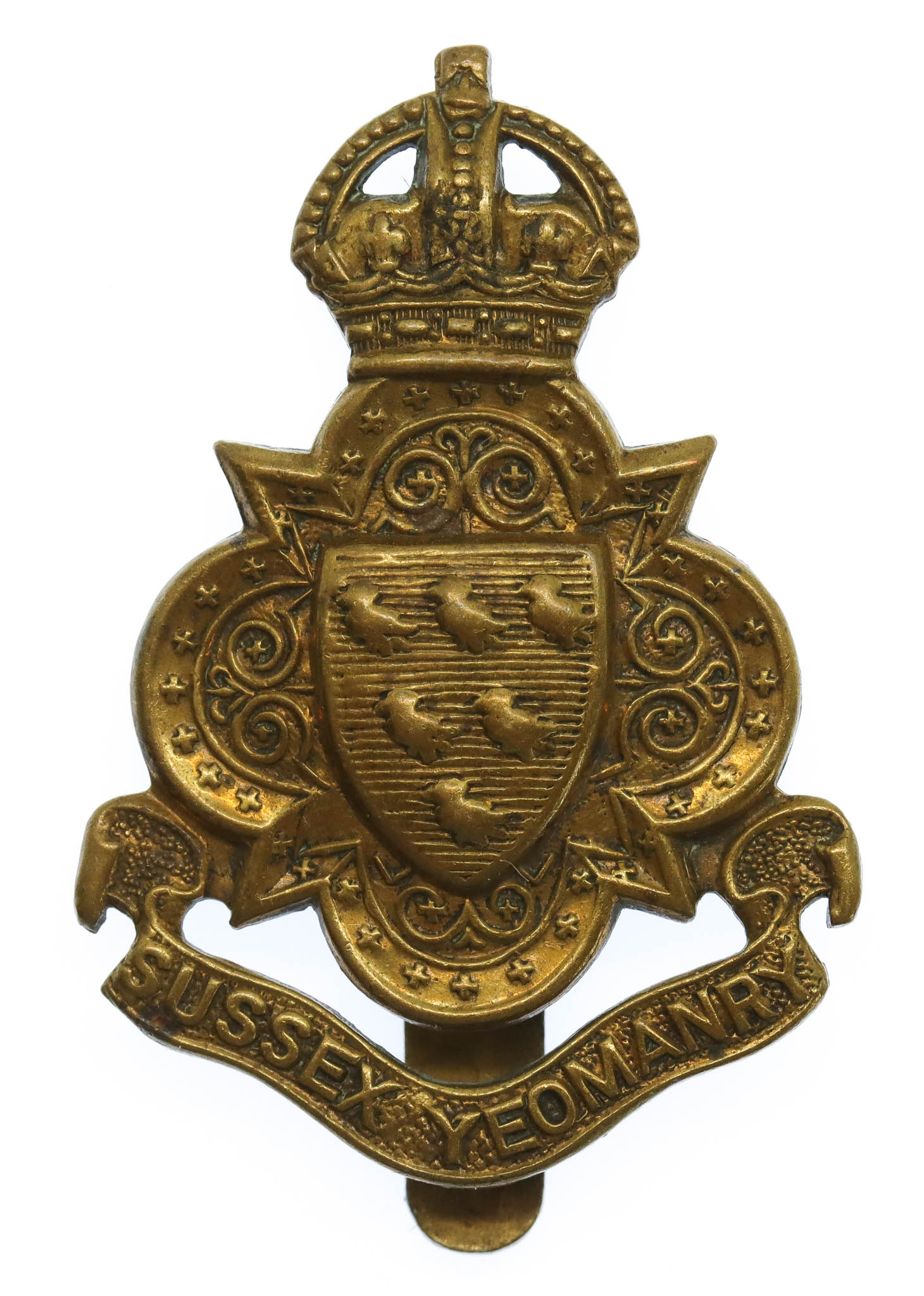 Sussex Yeomanry Cap Badge - King's Crown