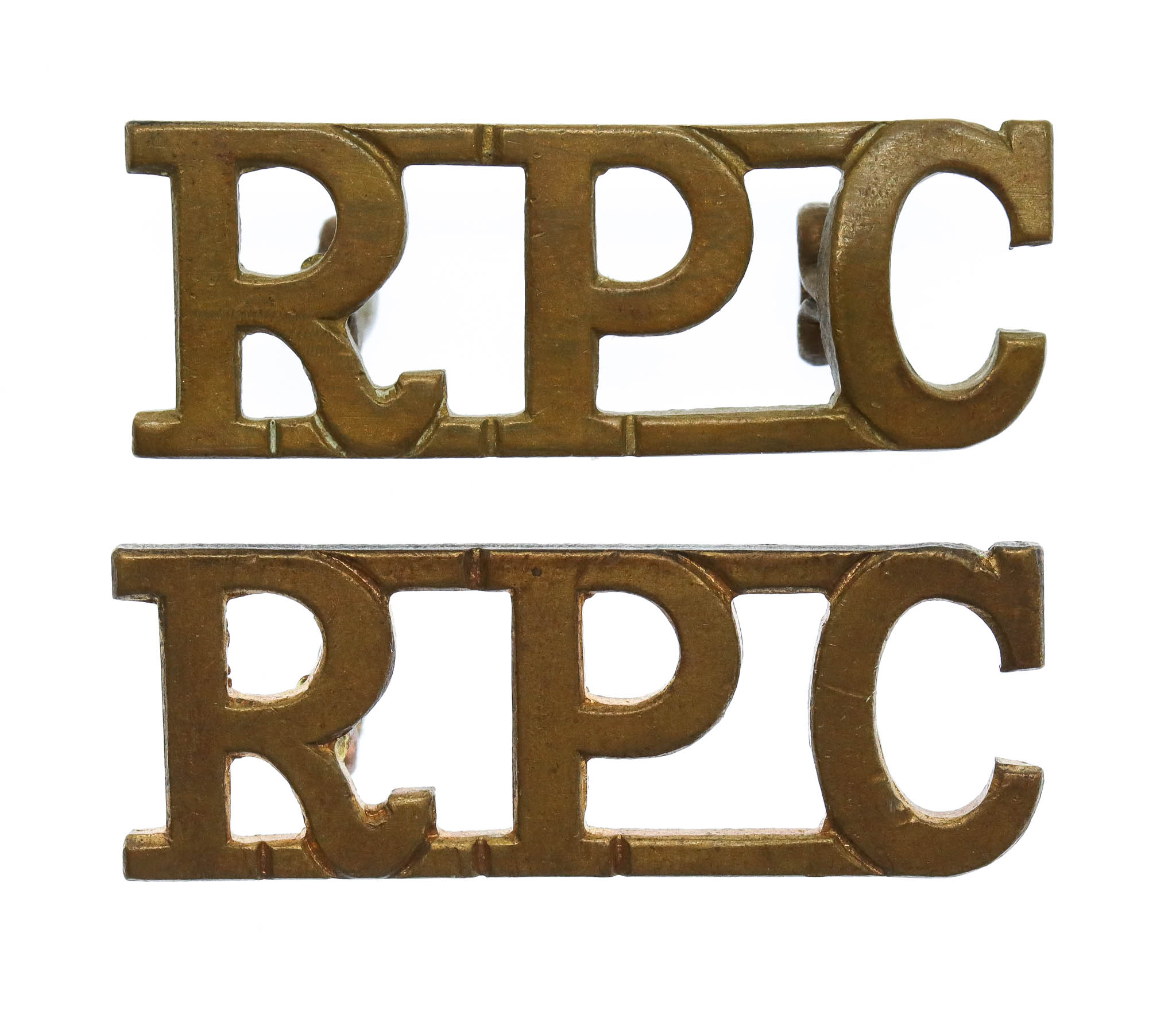 Pair of Royal Pioneer Corps (R.P.C.) Shoulder Titles