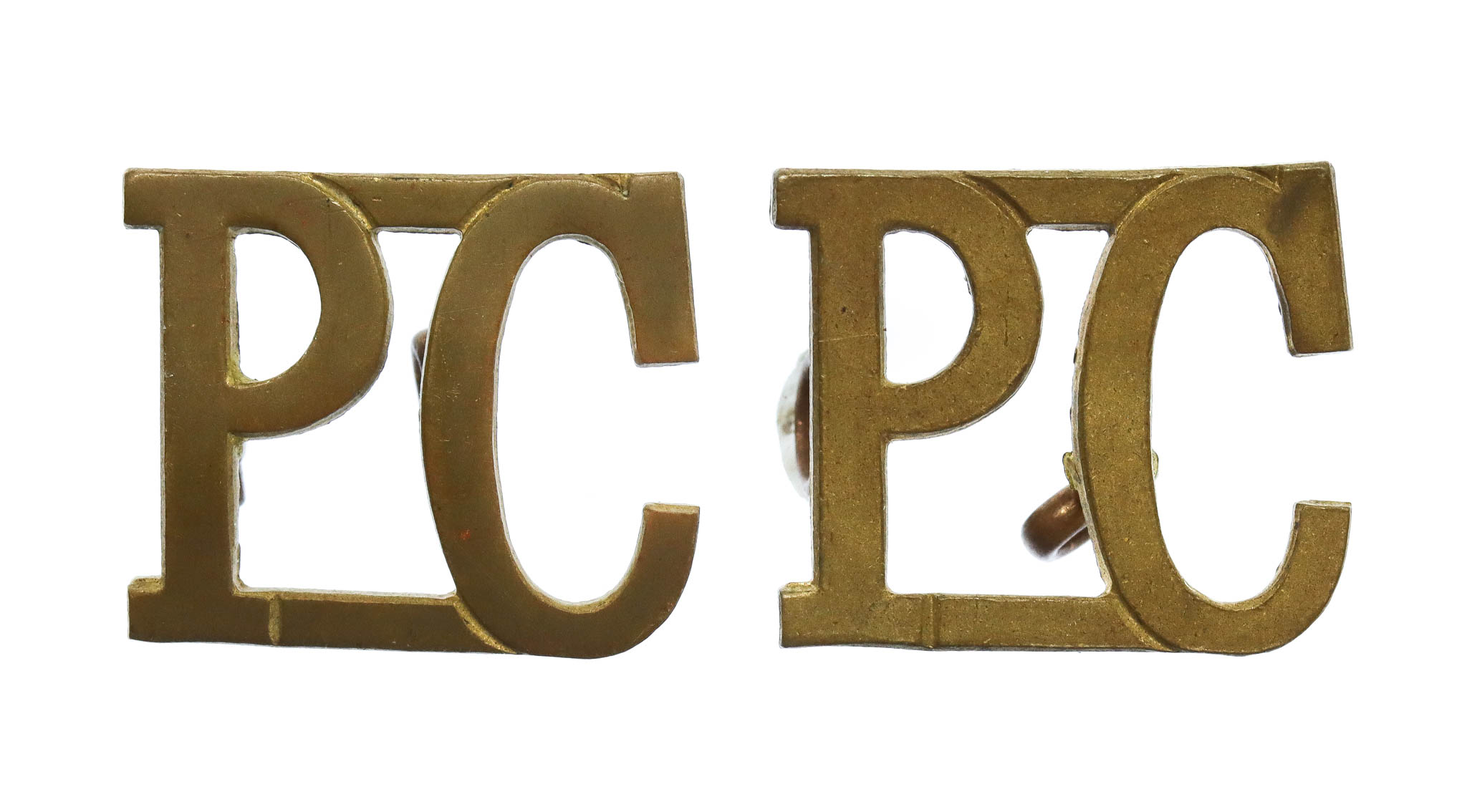 Pair of Pioneer Corps (P.C.) Shoulder Titles