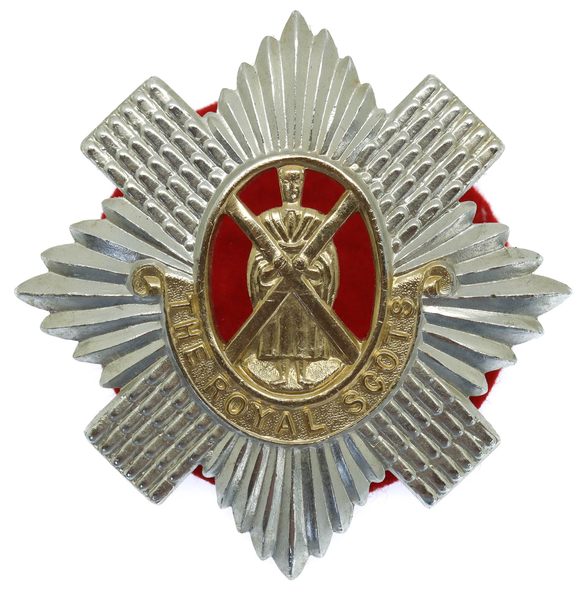 Royal Scots Anodised (Staybrite) Cap Badge