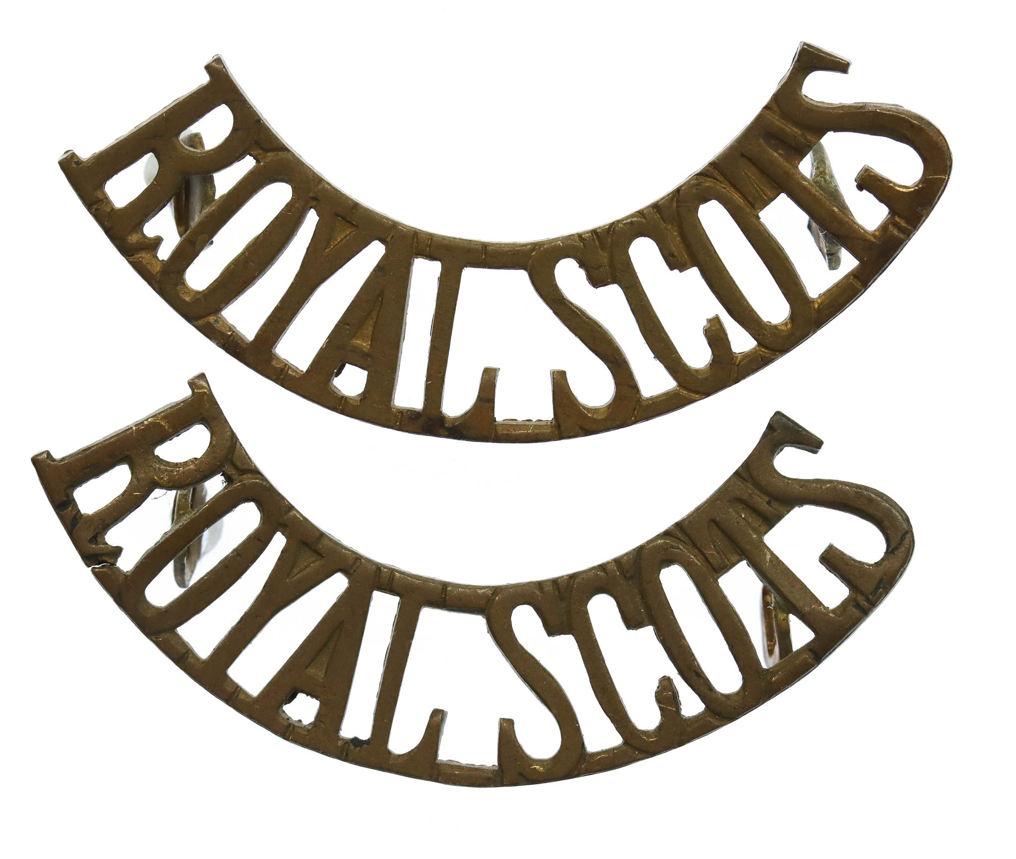 Pair of Royal Scots (ROYAL SCOTS) Shoulder Titles