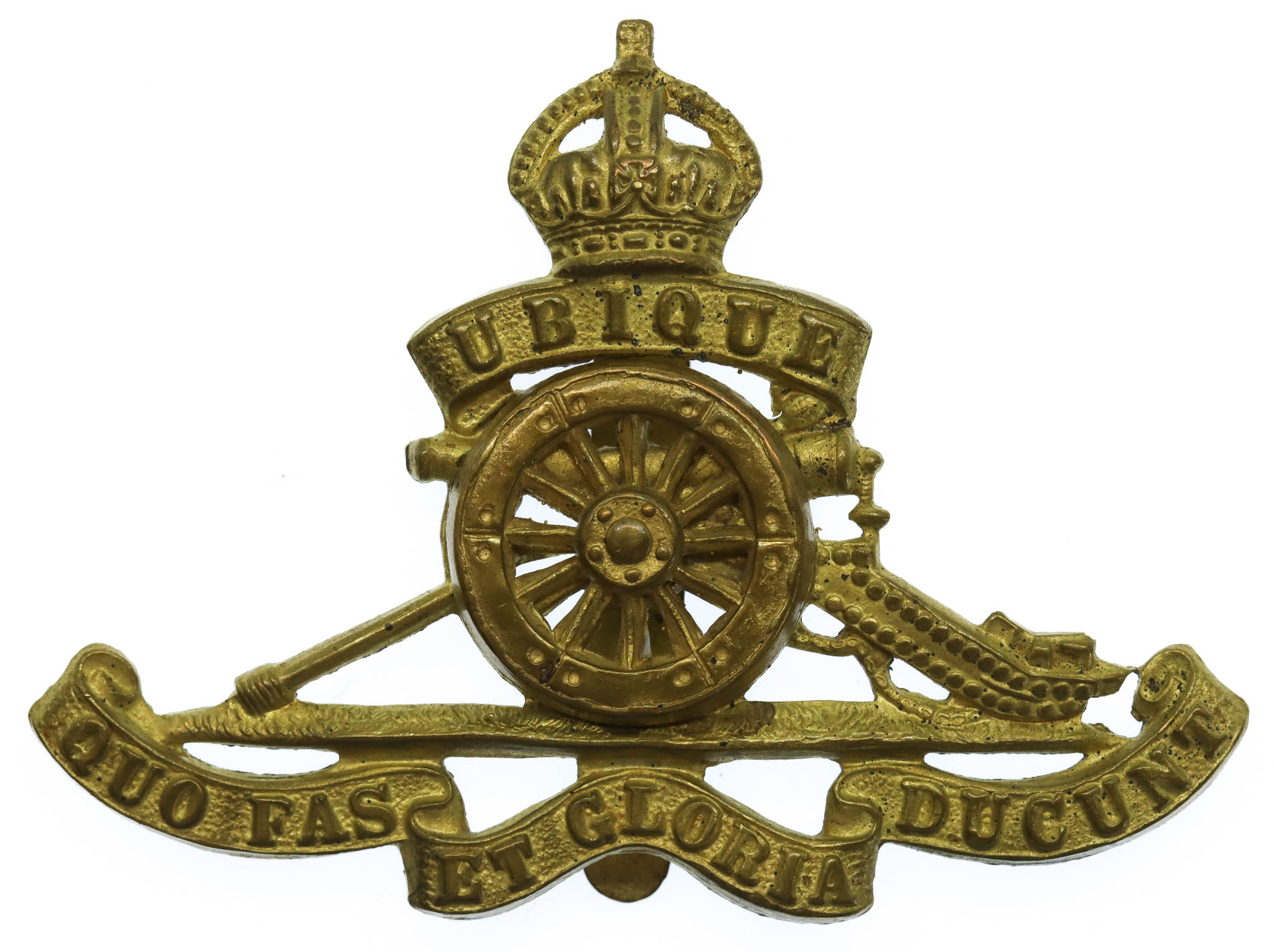 Royal Artillery (Revolving Wheel) Cap Badge - King's Crown