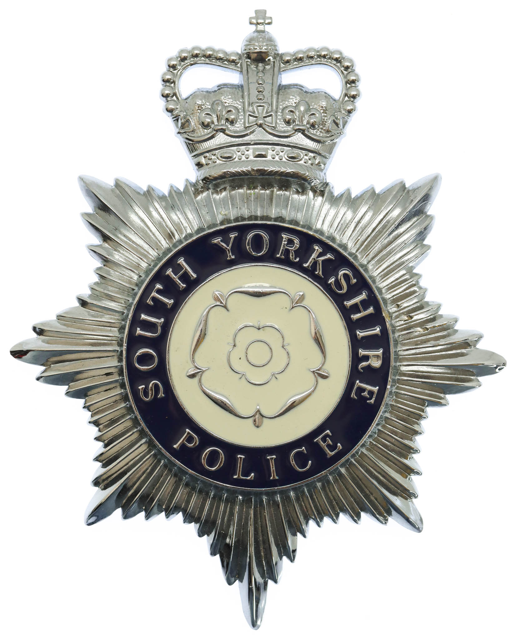 South Yorkshire Police Enamelled Helmet Plate - Queen's Crown