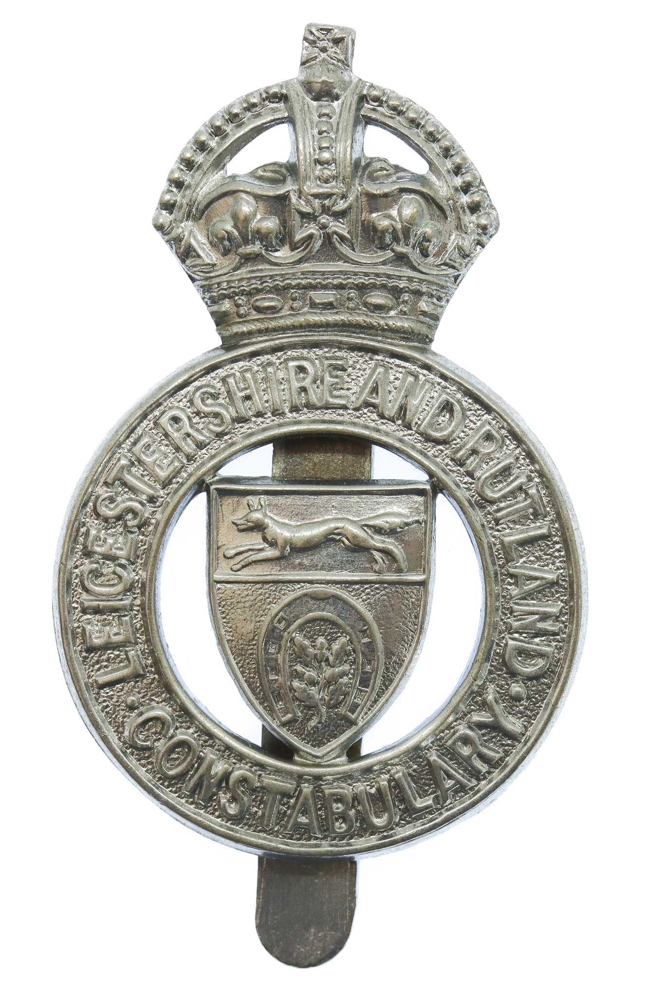Leicestershire and Rutland Constabulary Cap Badge - King's Crown
