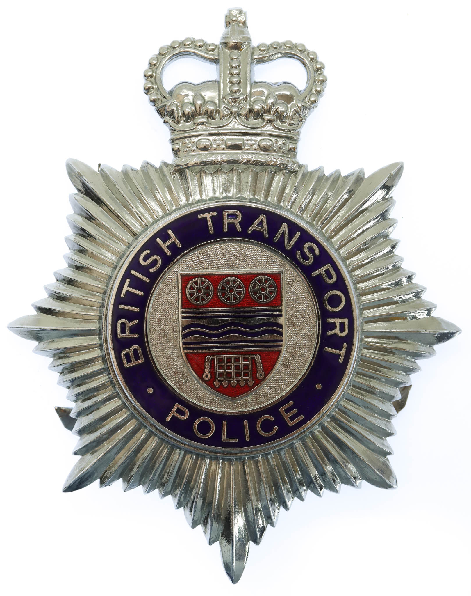 British Transport Police (B.T.P.) Enamelled Helmet Plate - Queen's Crown