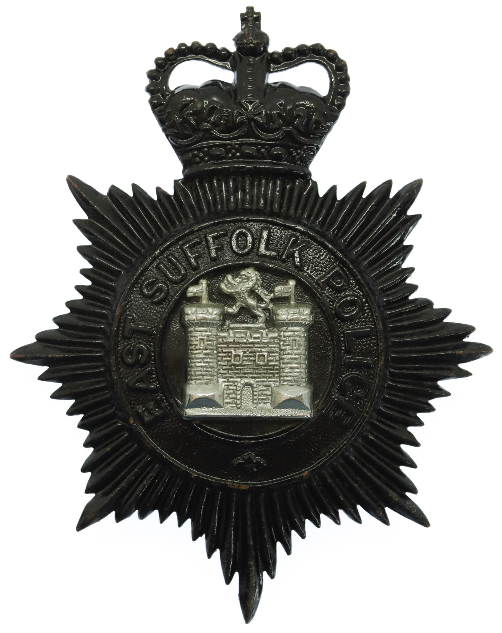 East Suffolk Police Night Helmet Plate - Queen's Crown