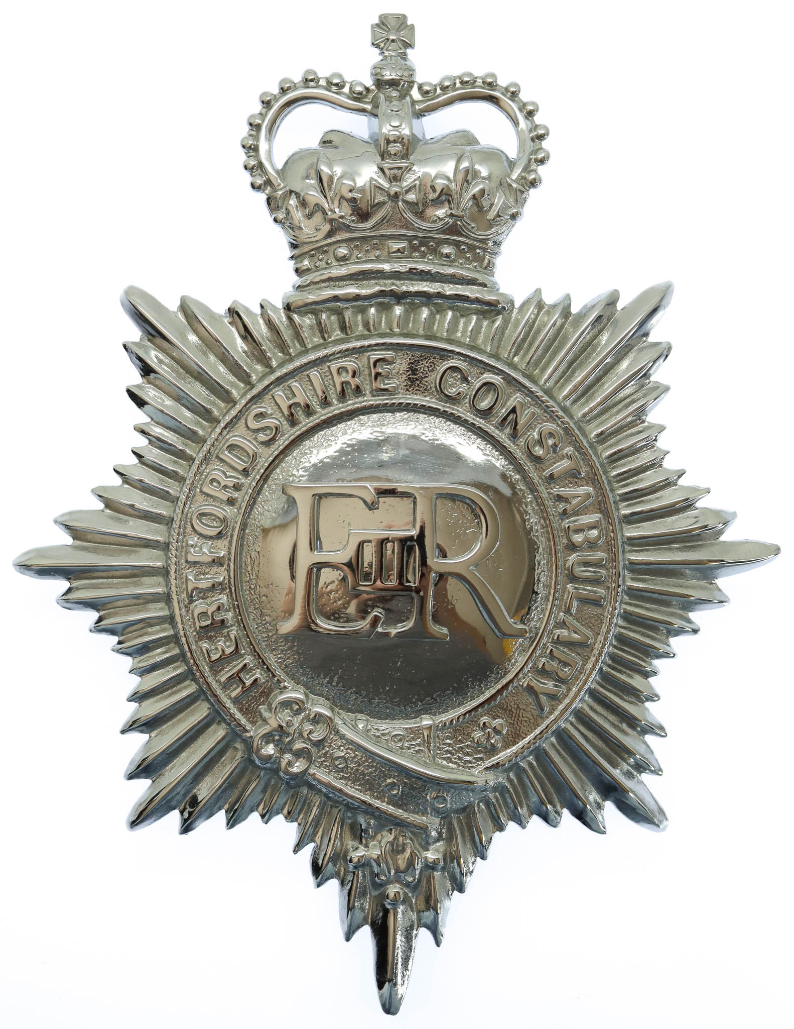 Hertfordshire Constabulary Helmet Plate - Queen's Crown